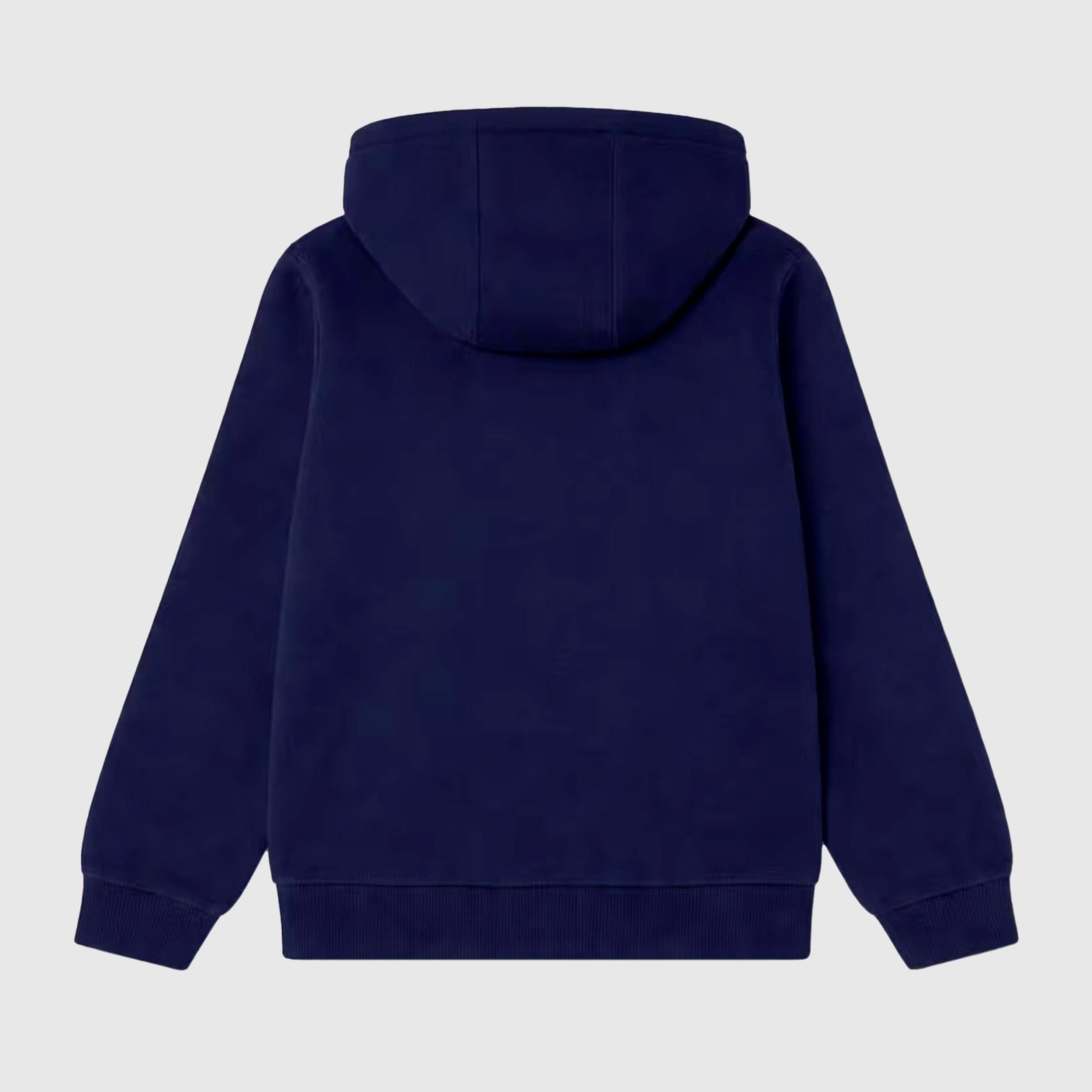 Blue Hooded Sweatshirt for Kids Signed LACOSTE