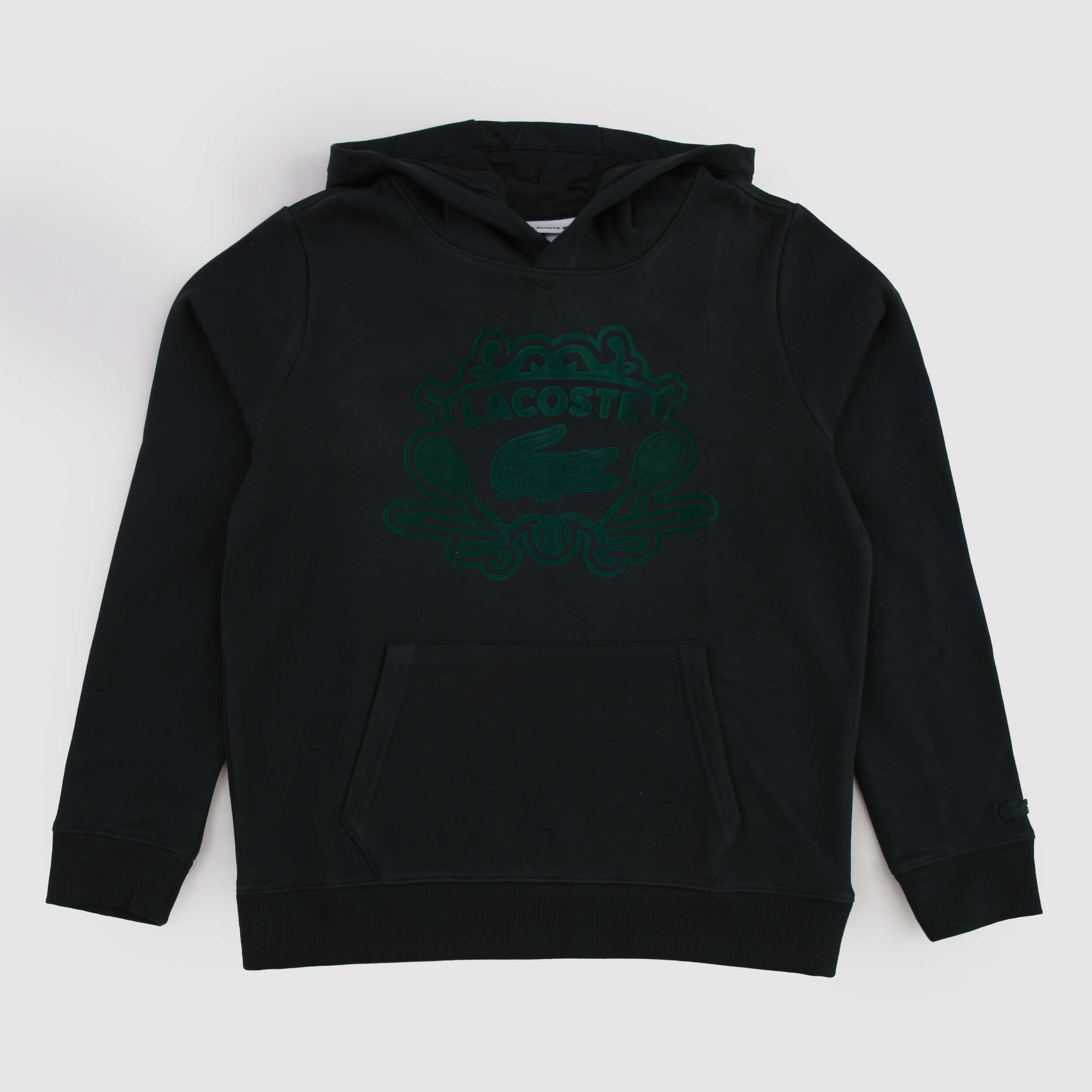Felpa Verde Bosco con Cappuccio per Ragazzi Firmata LACOSTE