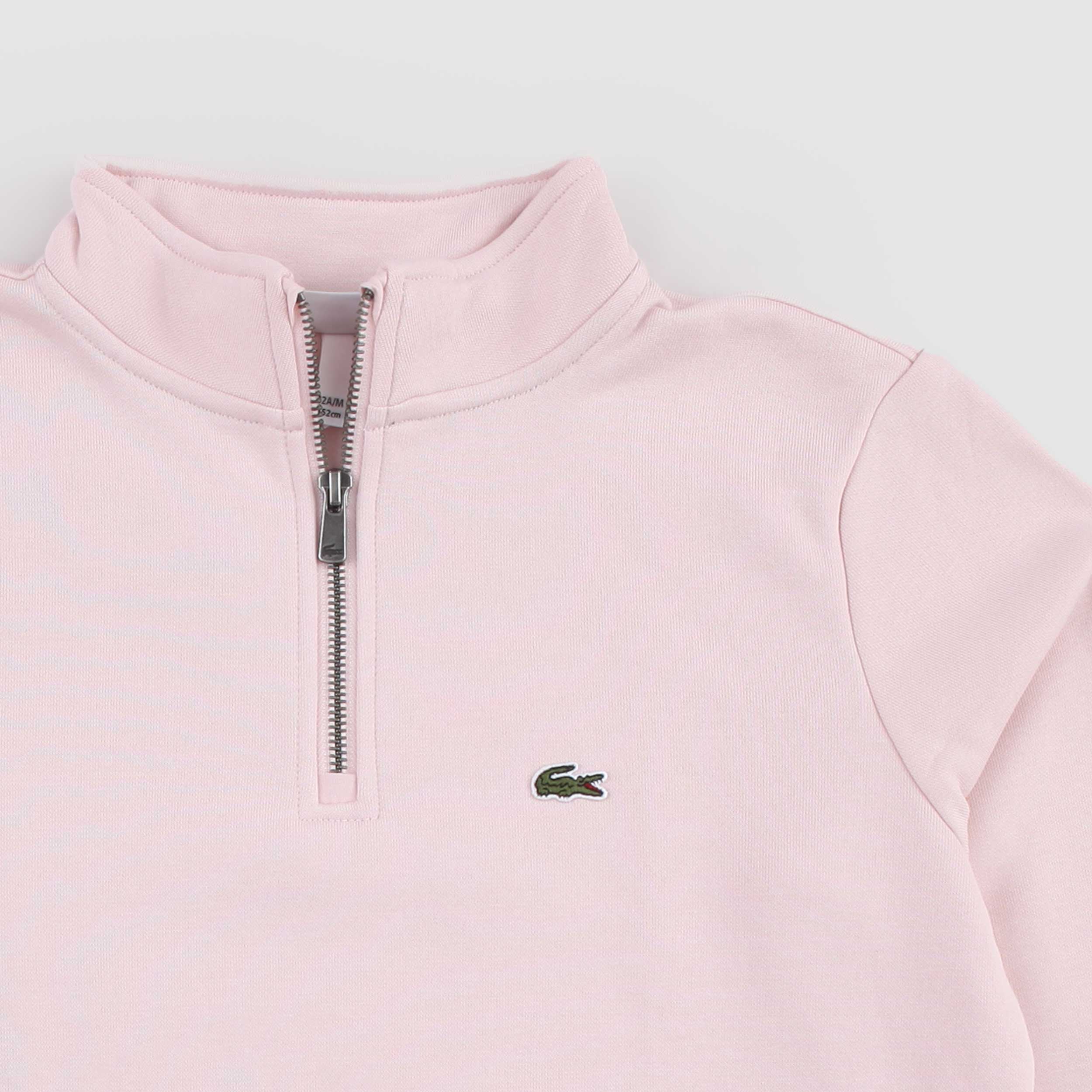 Pink Sweatshirt with Half Zip Opening for Boys by LACOSTE