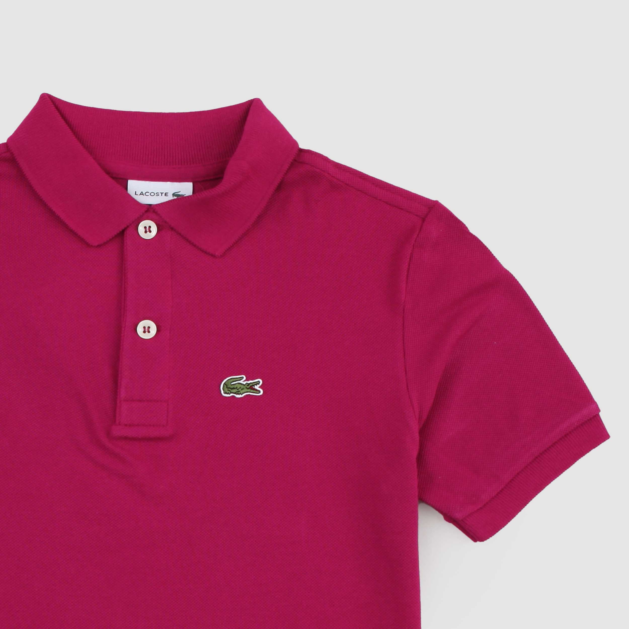 Fuchsia Half-Sleeve Boys' Polo Signed LACOSTE