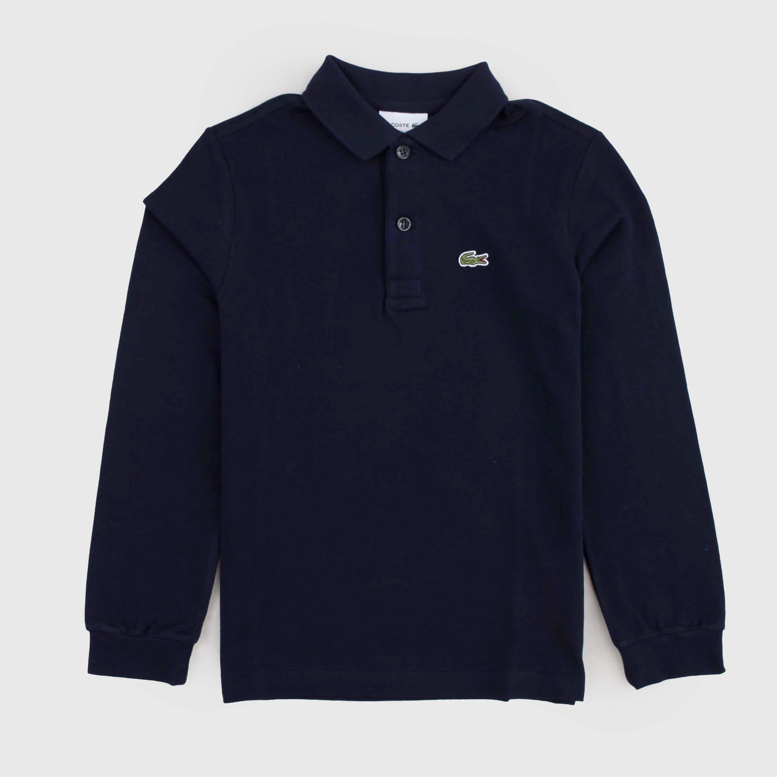 Polo Blu a Manica Lunga per Ragazzi Firmata LACOSTE