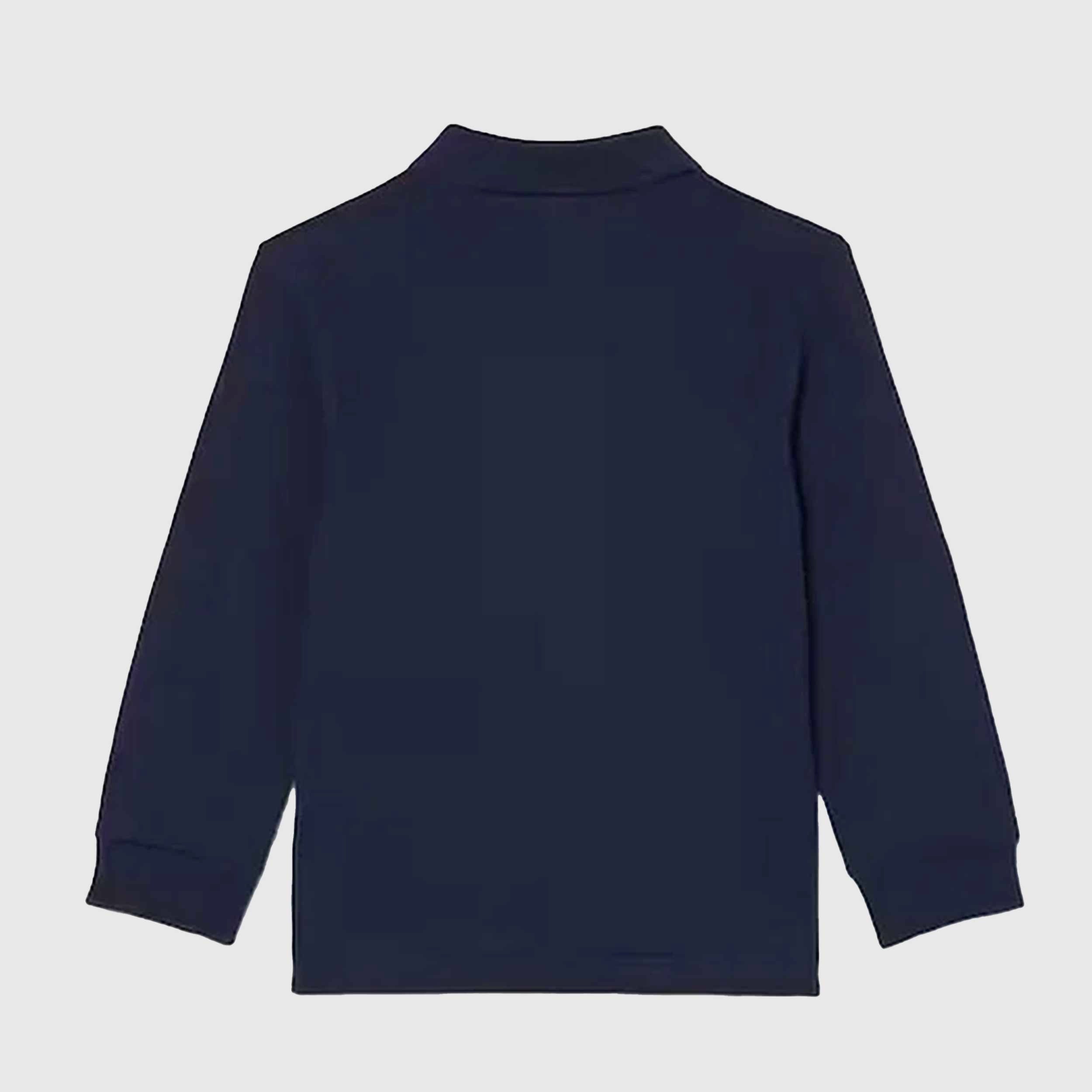 Polo Blu a Manica Lunga per Bambino Firmata LACOSTE