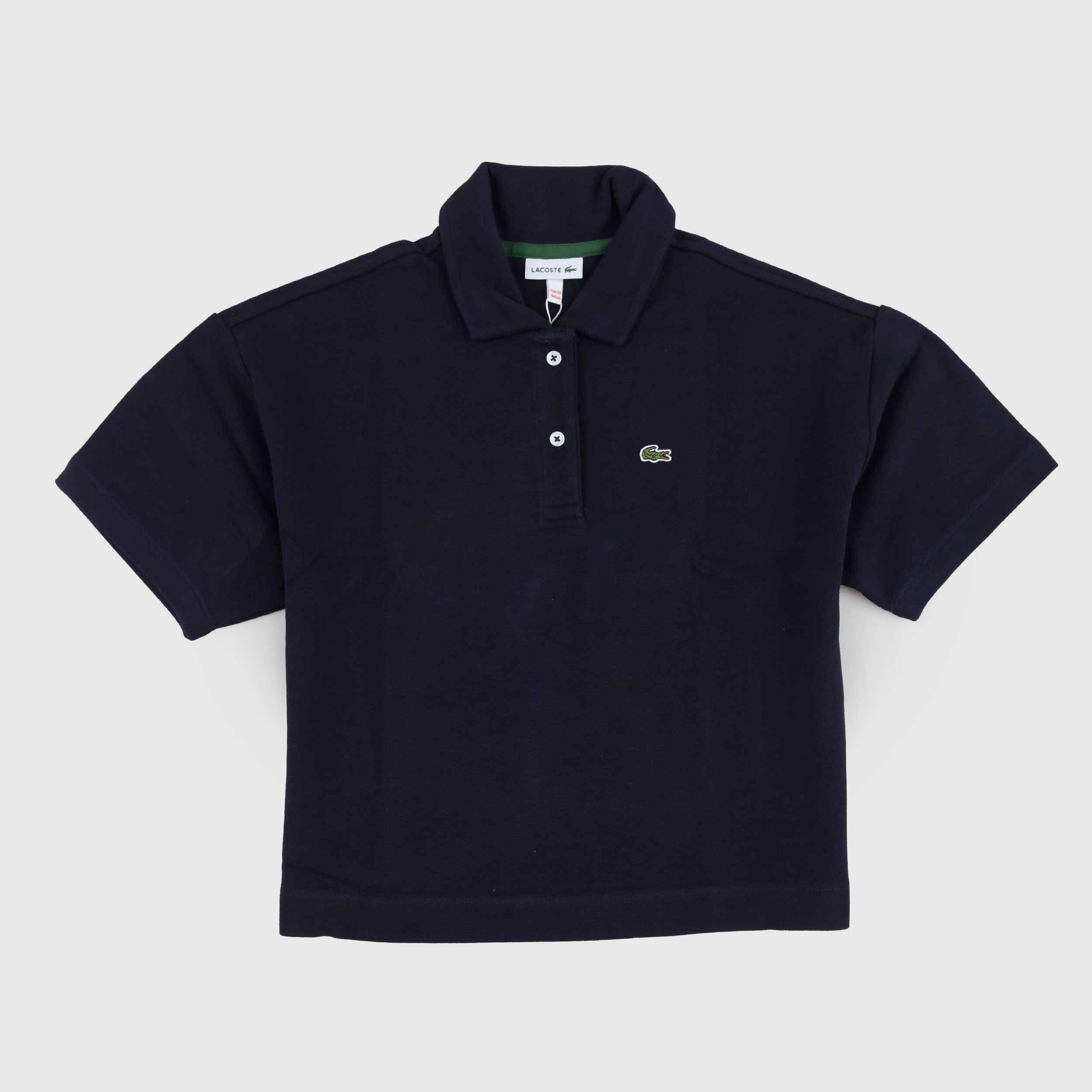 Polo Blu con Bottoni in Madreperla Firmata LACOSTE
