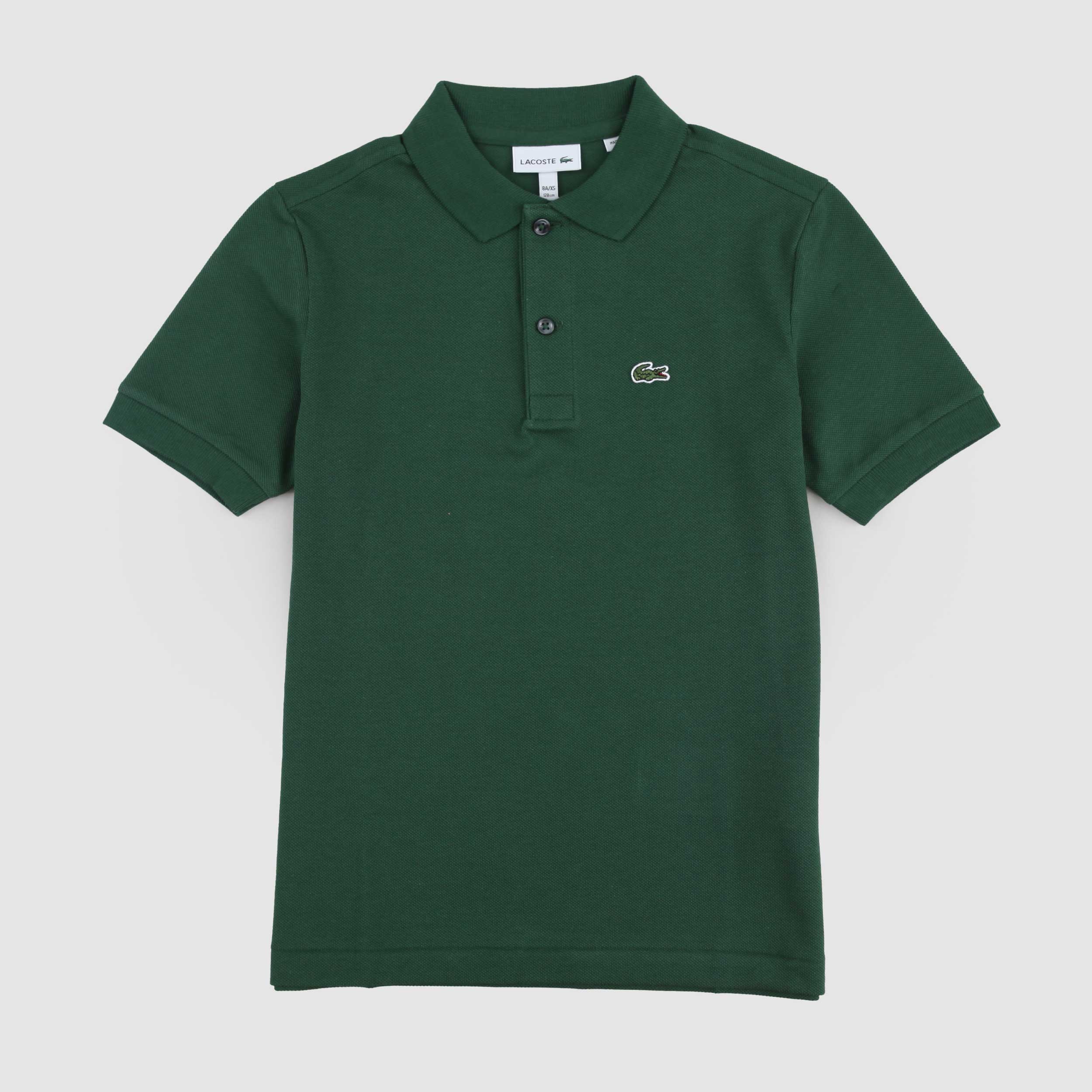 Polo Verde Elasticizzata in Tessuto Oxford Firmata LACOSTE