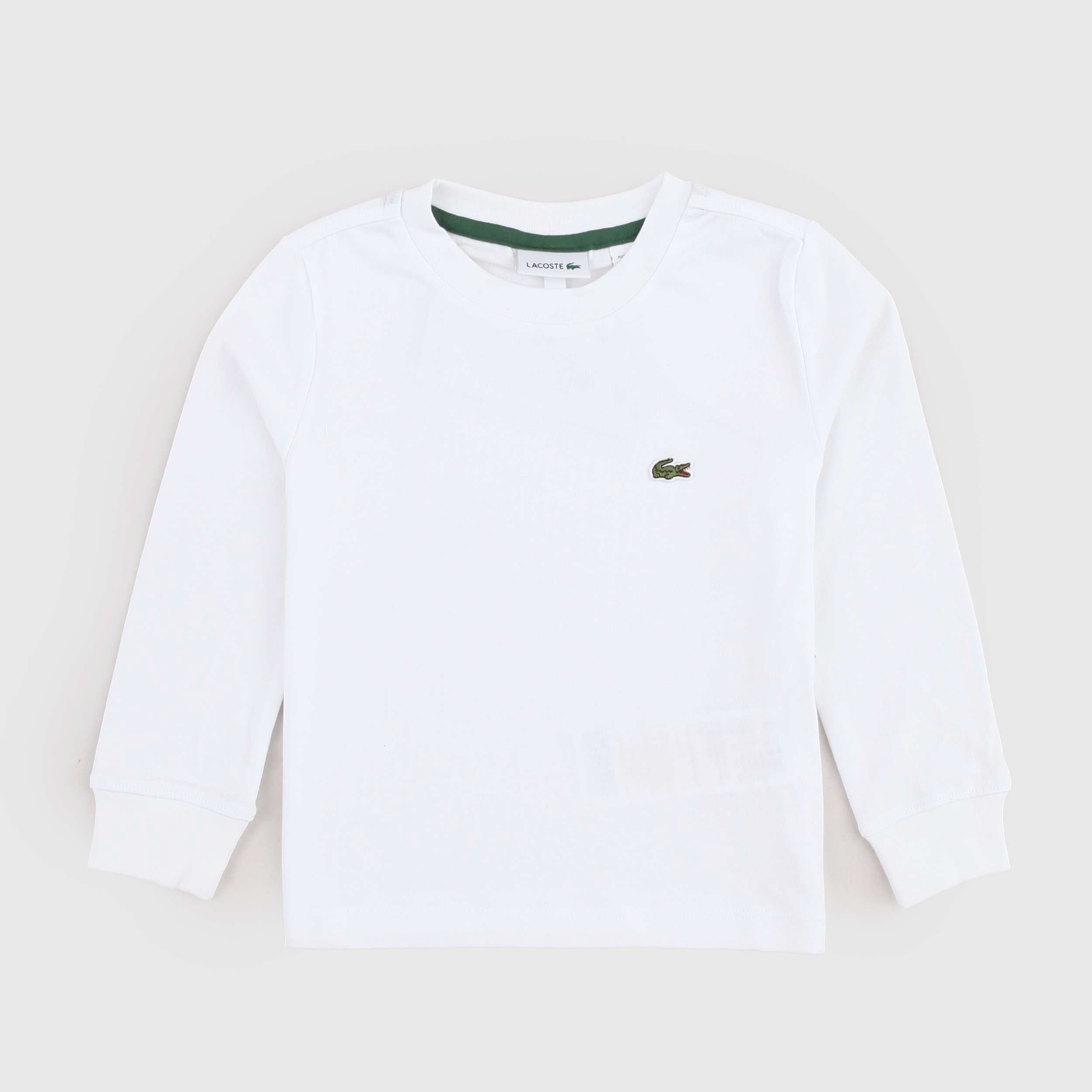 T-shirt Bianca a Manica Lunga per Bambini by LACOSTE