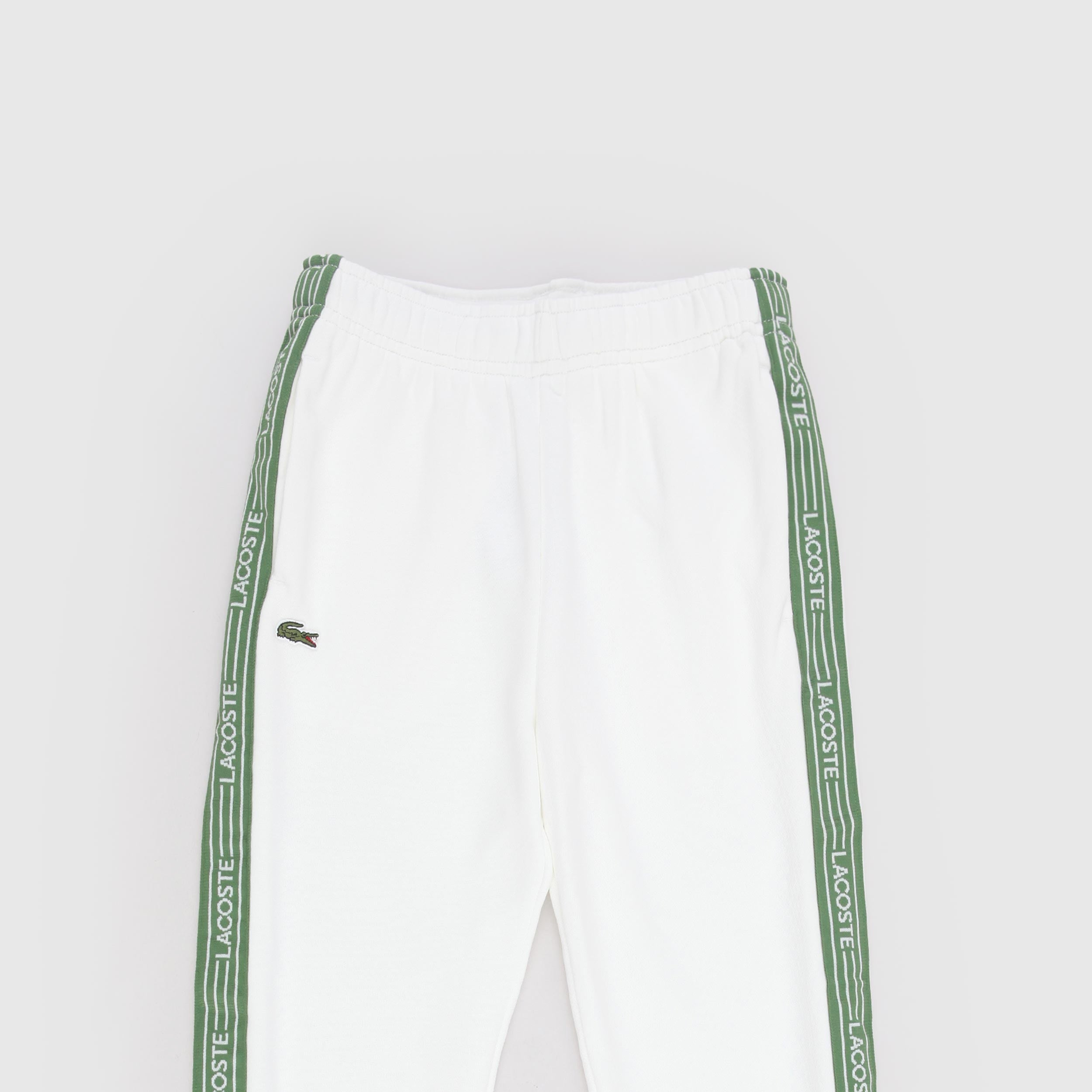 Pantalone Bianco con Targhetta Verde Firmato LACOSTE