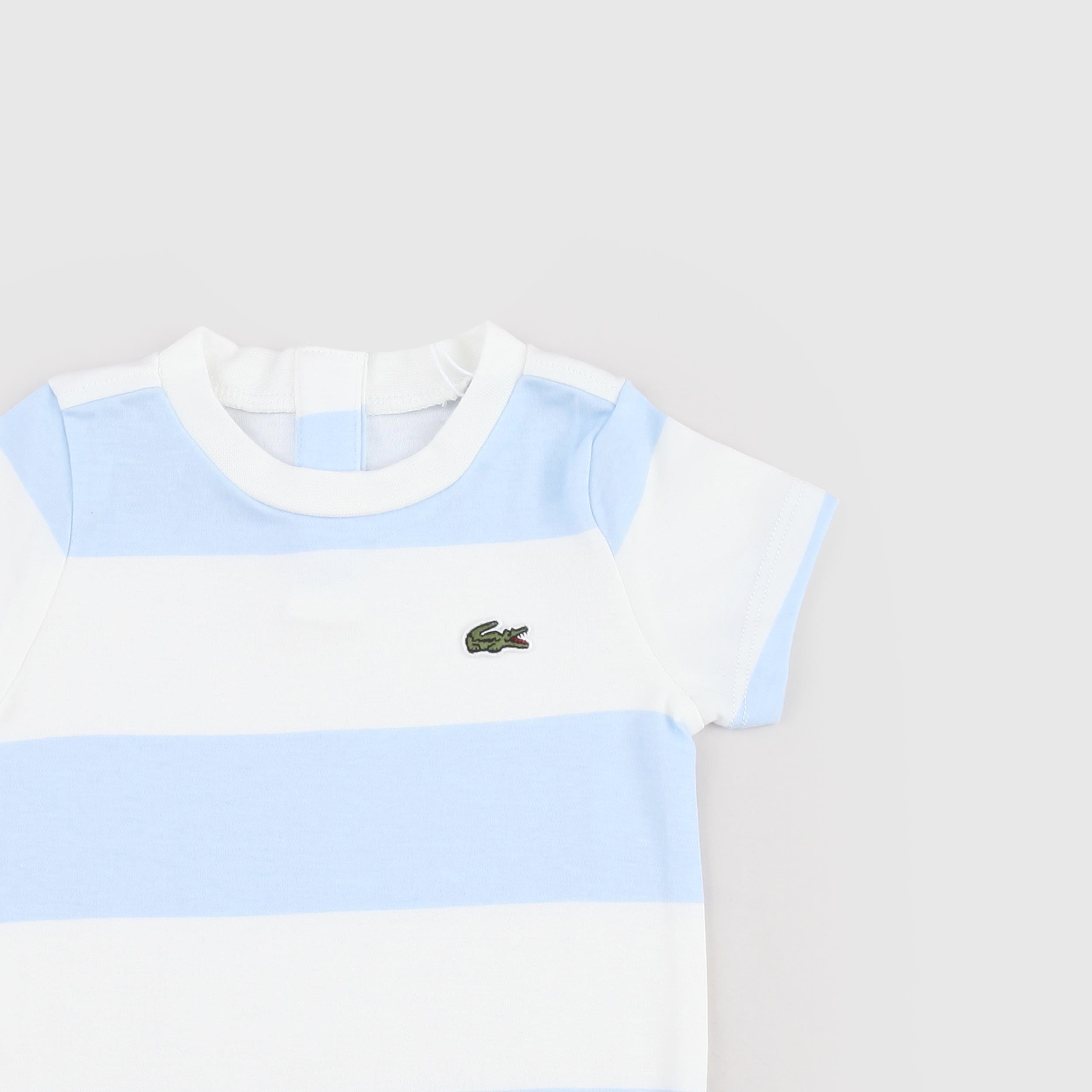 White and Light Blue Romper with Signed LACOSTE Tag