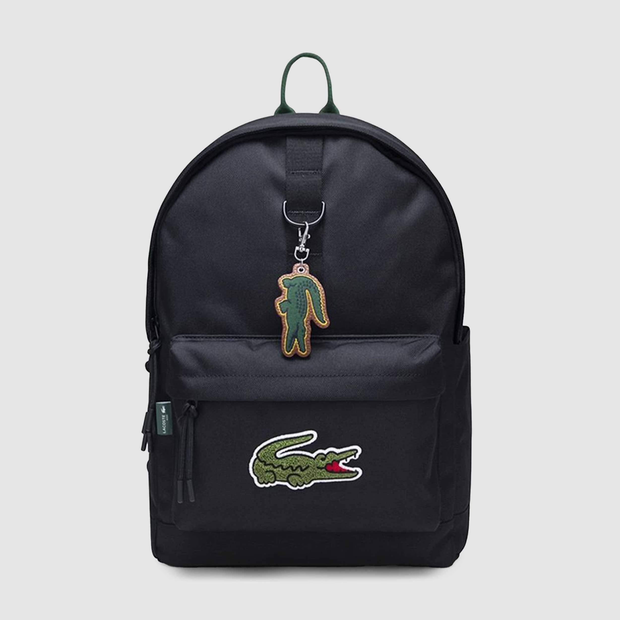 Core Solid Black Backpack with Signed Logo LACOSTE