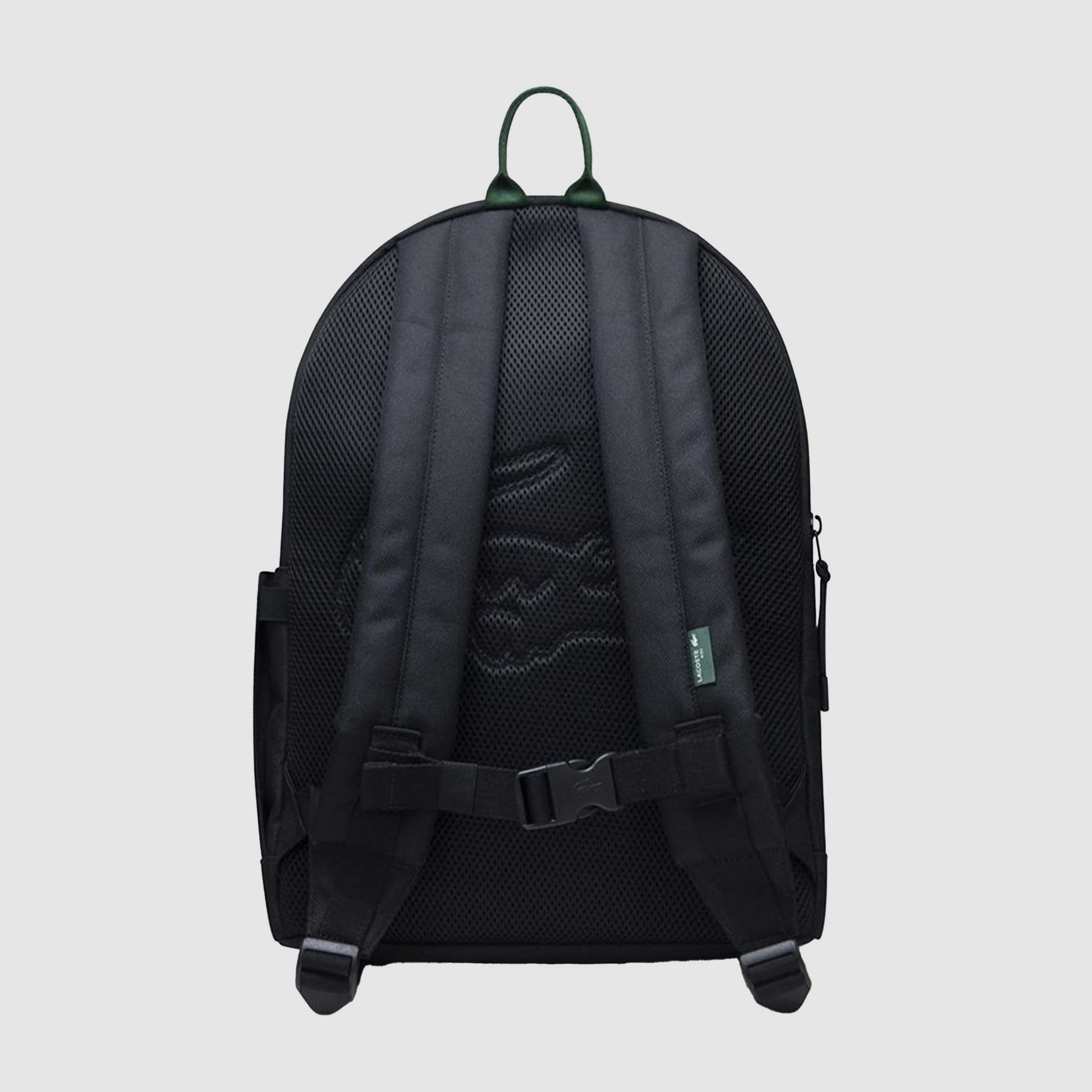 Core Solid Black Backpack with Signed Logo LACOSTE