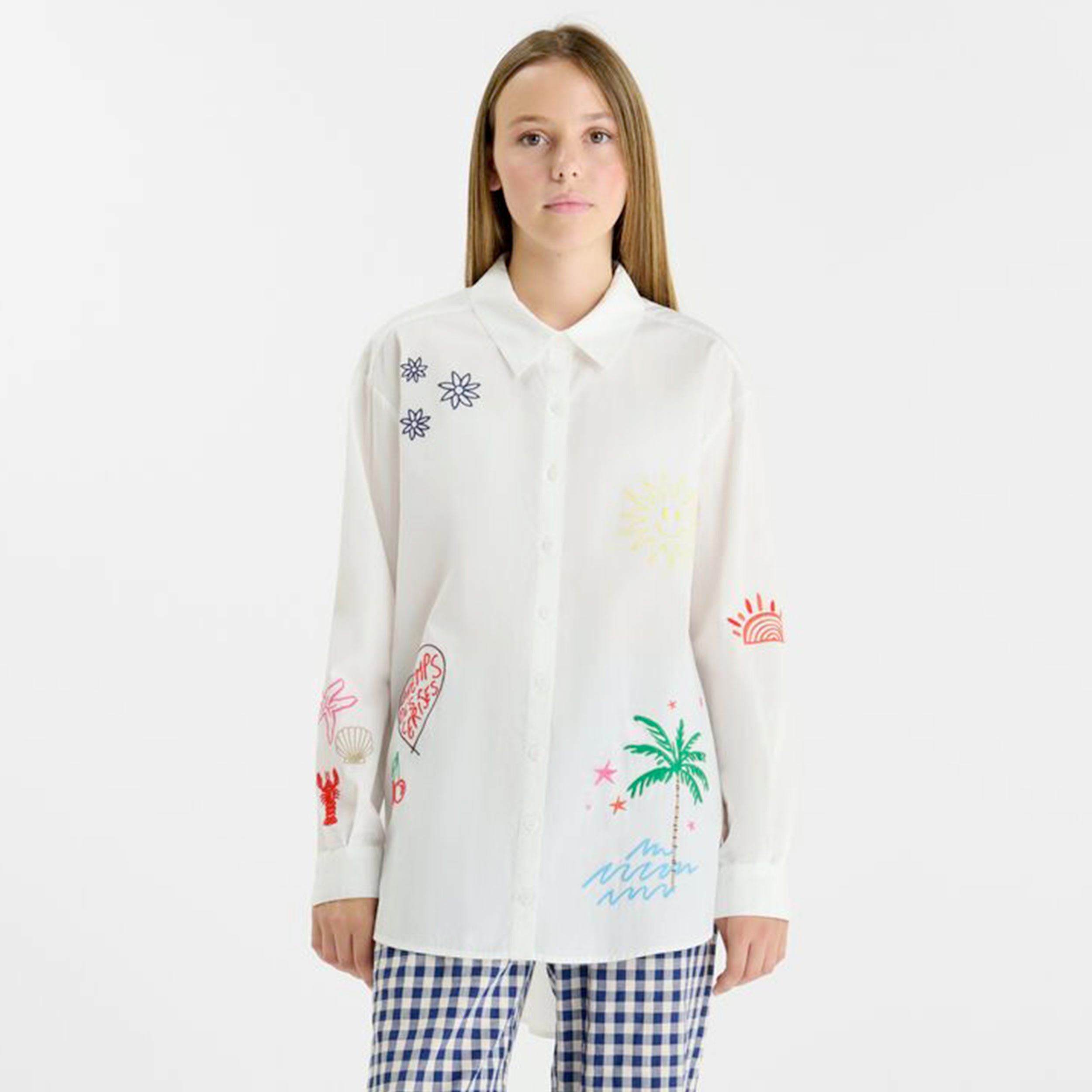 Camicia Roukigi Bianca con Varie Stampe Firmata LE TEMPS DES CERISES