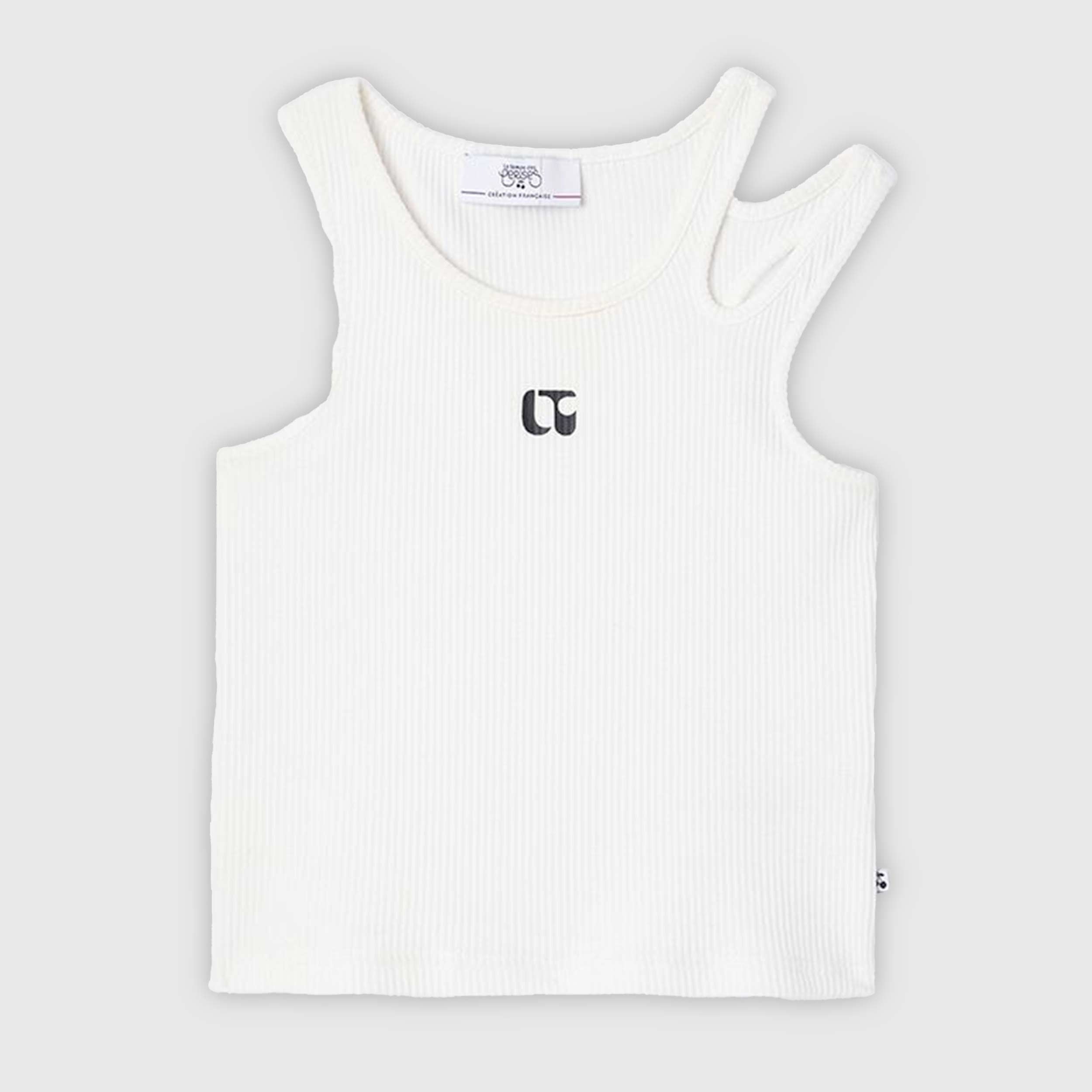 Canotta Bianca con Monogramma Firmata LE TEMPS DES CERISES