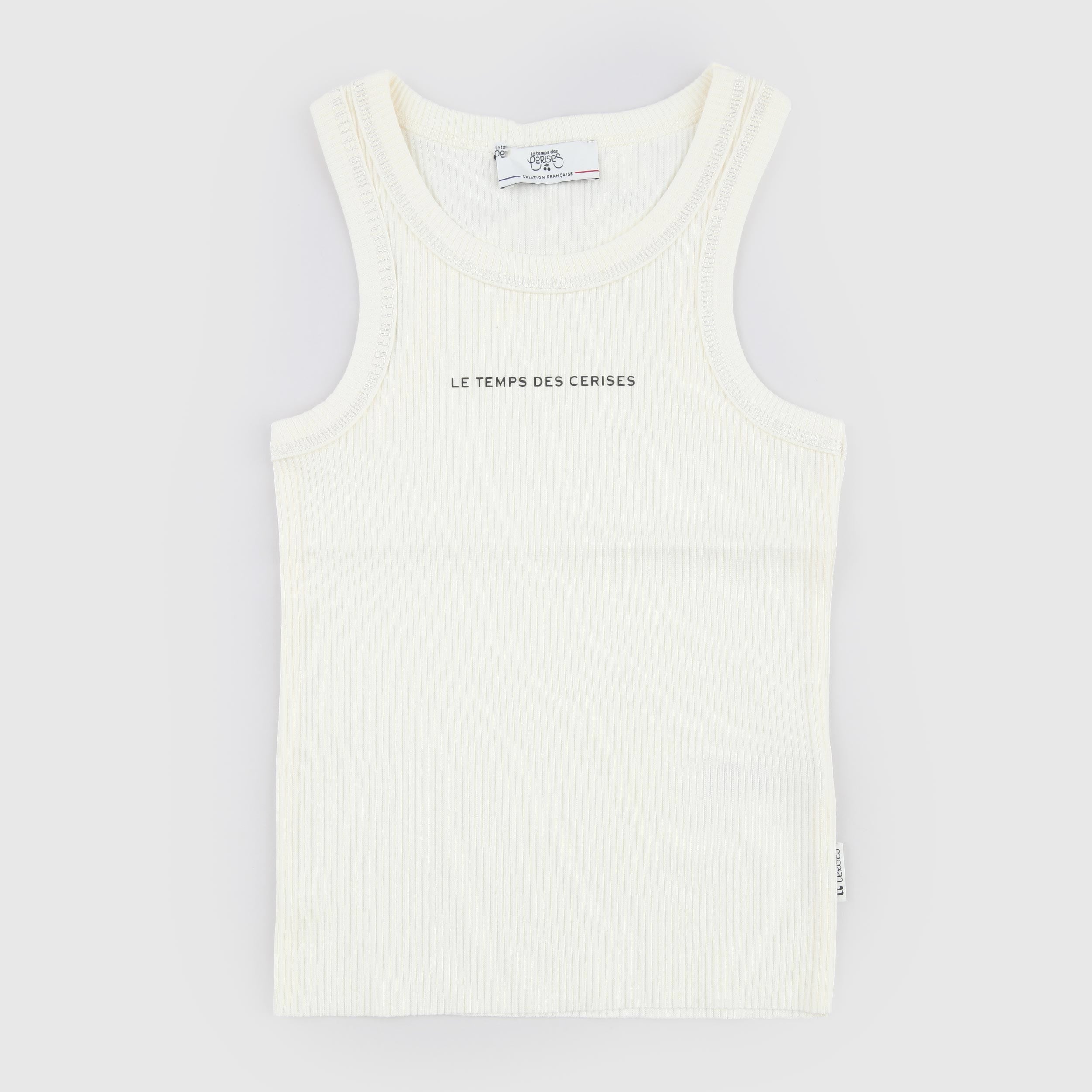 Canotta Color Crema con Stampa Firmata LE TEMPS DES CERISES