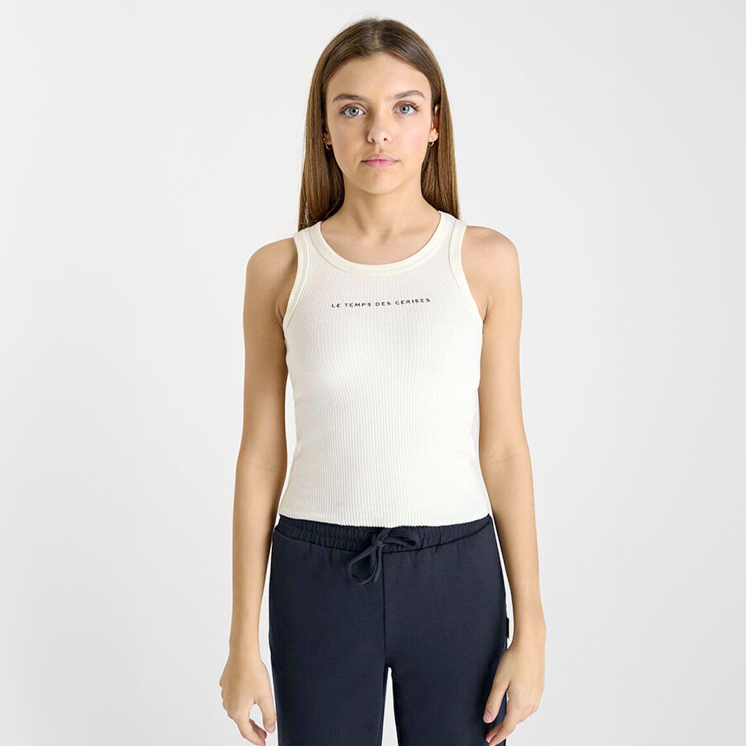 Canotta Color Crema con Stampa Firmata LE TEMPS DES CERISES
