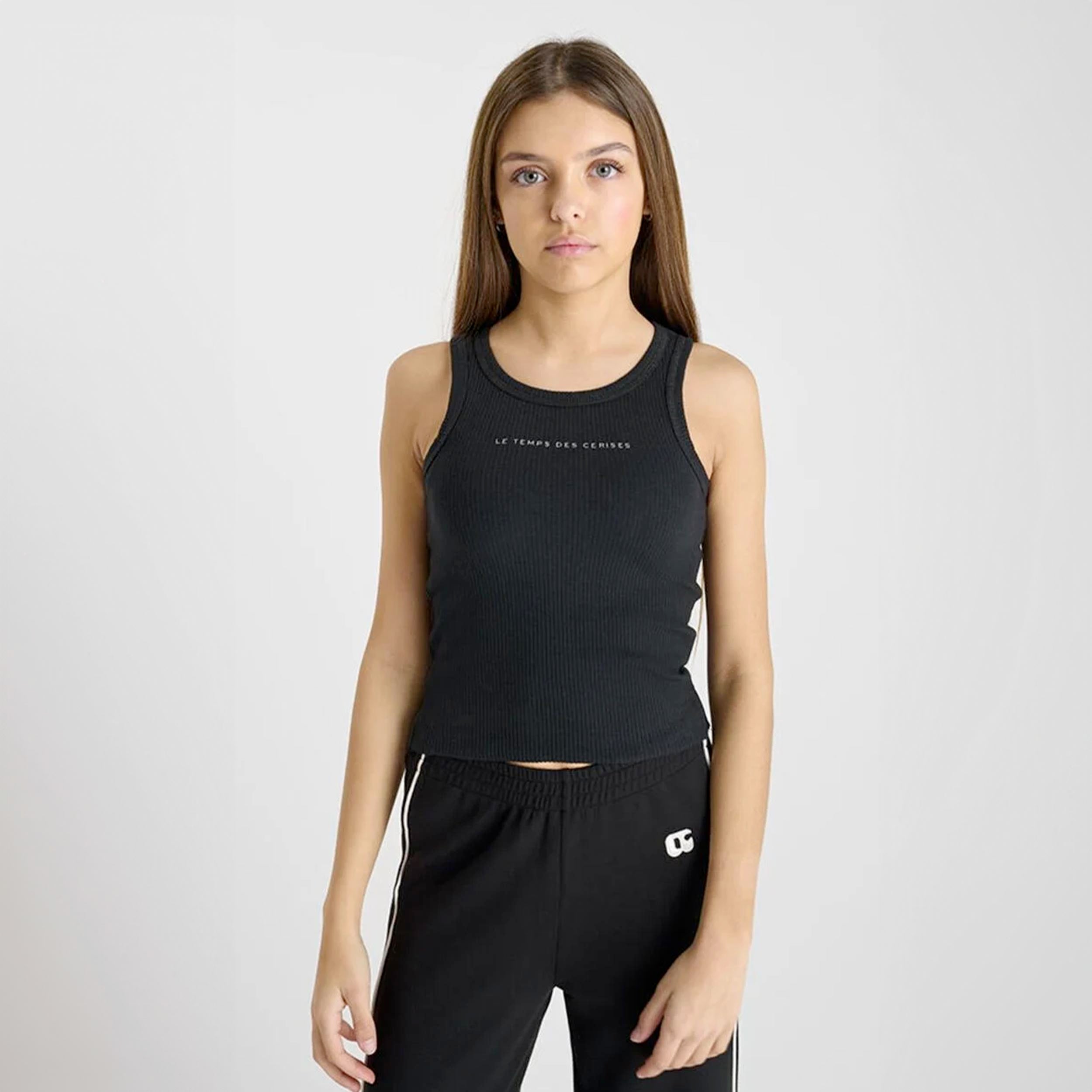 Canotta Nera con Stampa Firmata LE TEMPS DES CERISES