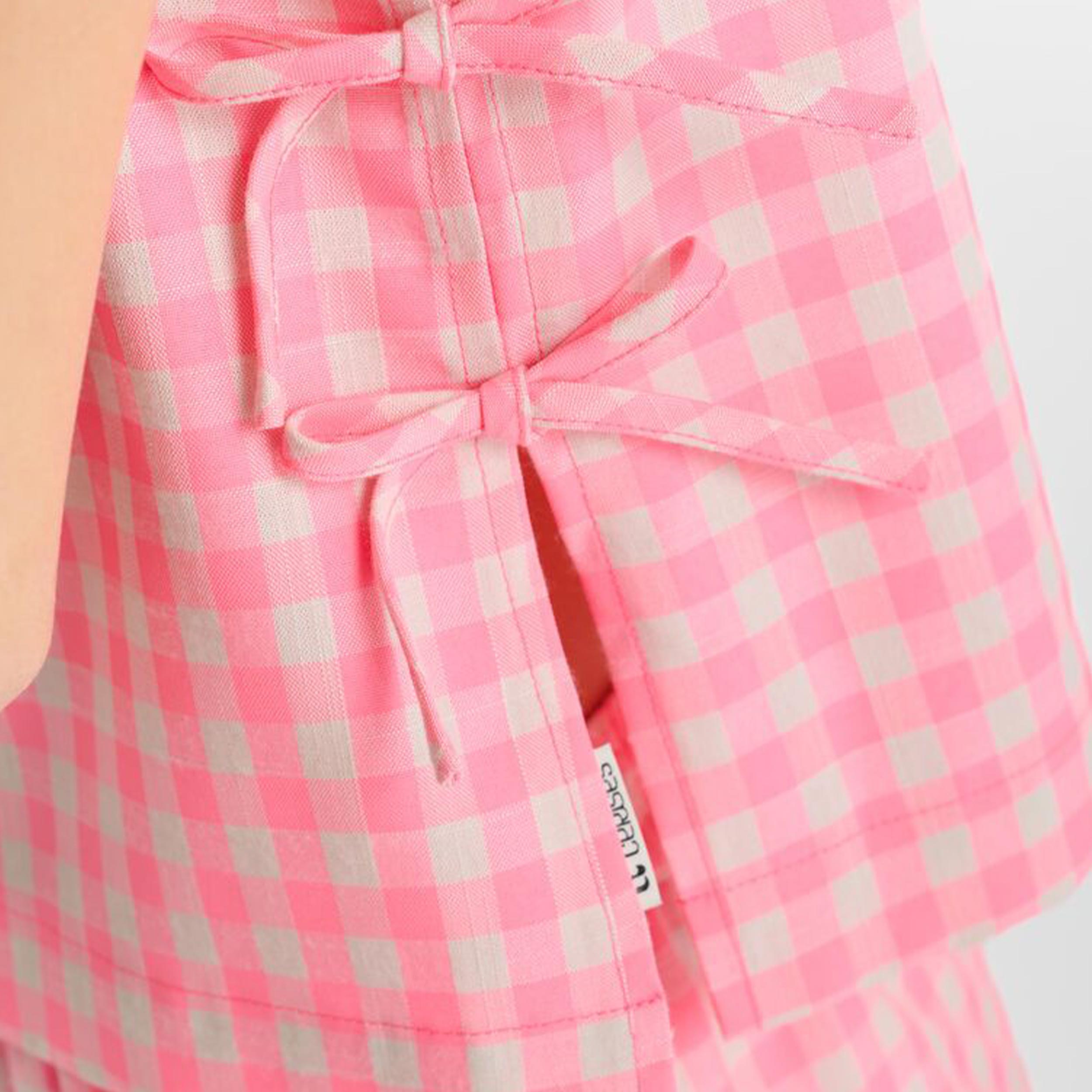 White and Fuchsia Checked Top by LE TEMPS DES CERISES