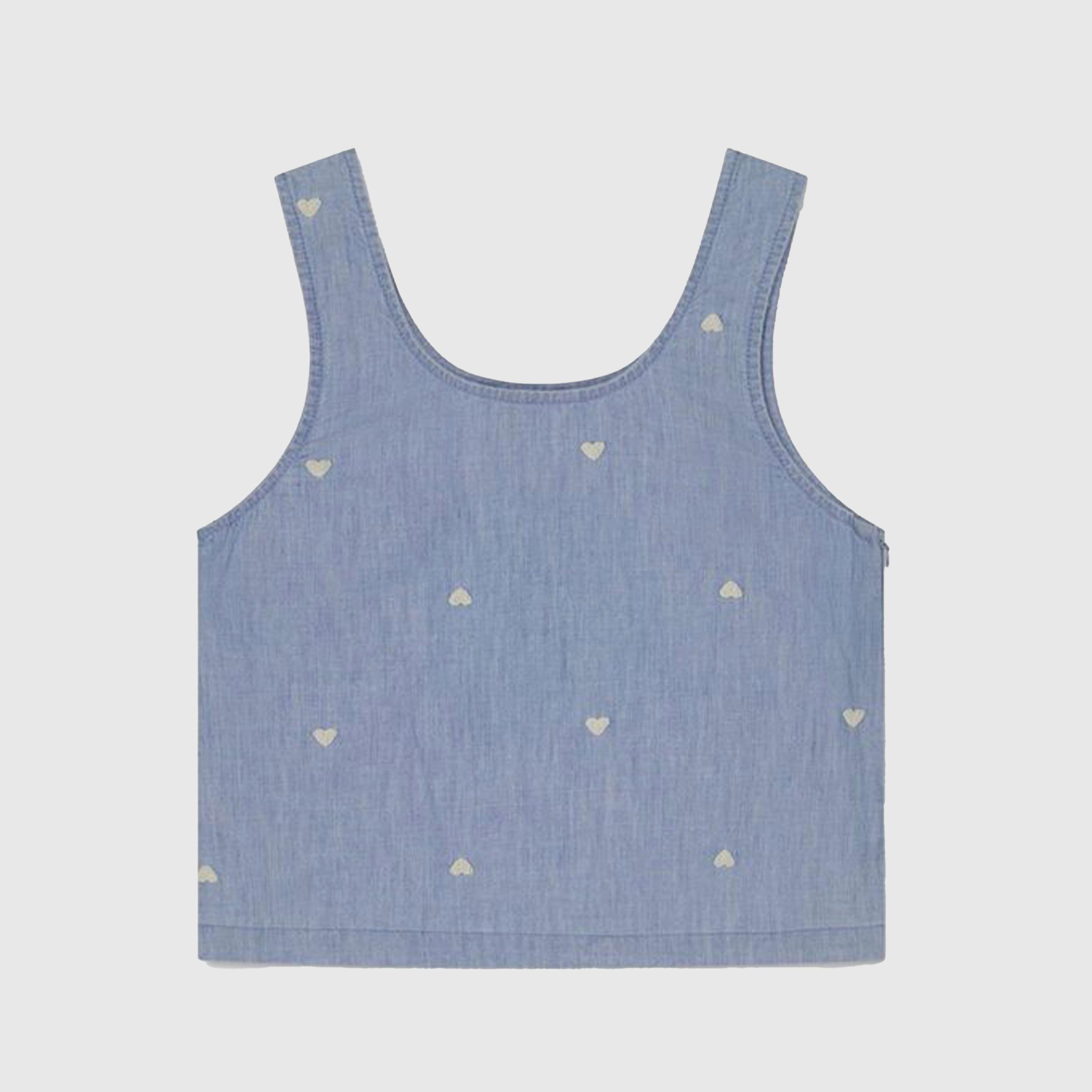 Top Blu Effetto Denim Firmato LE TEMPS DES CERISES