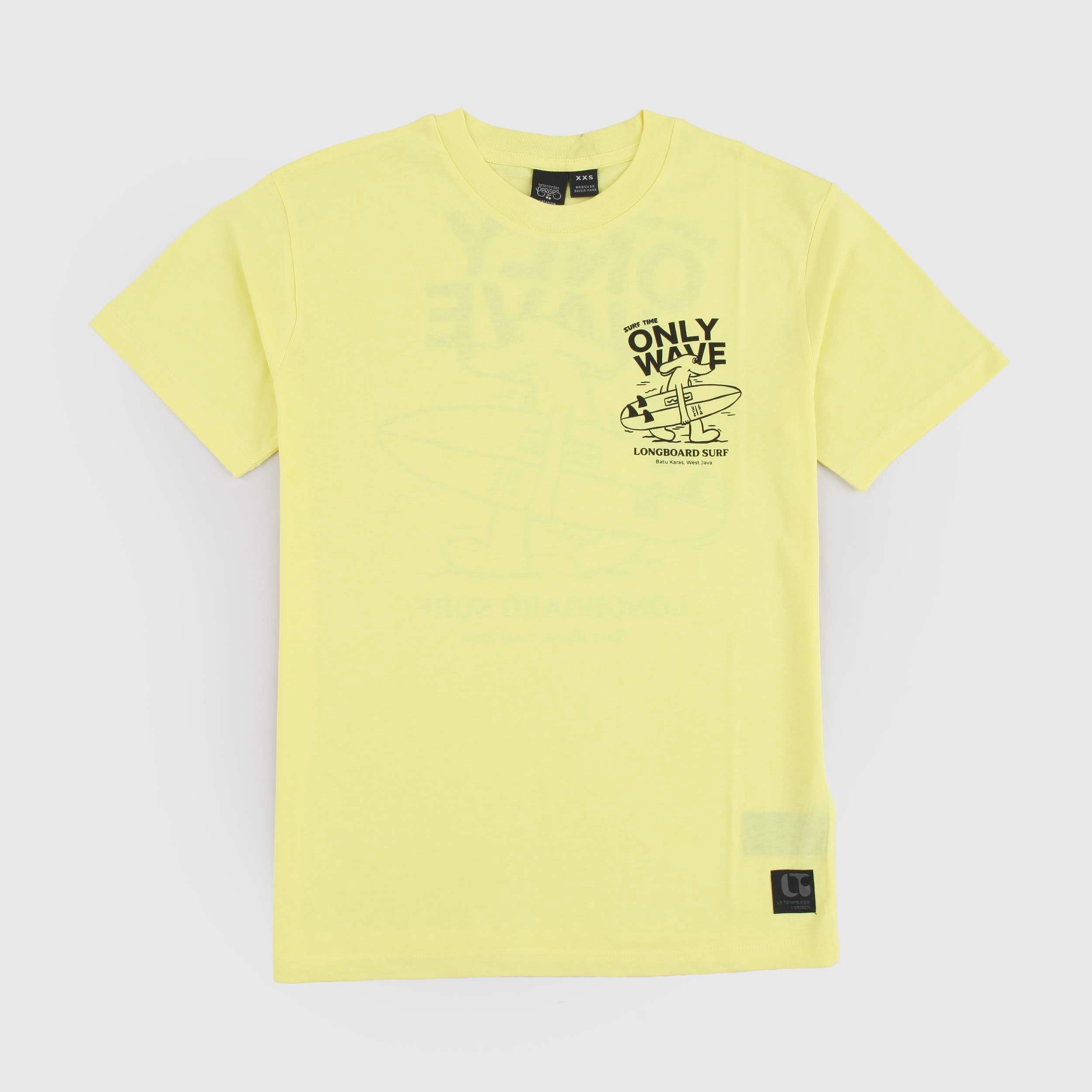 T-shirt Giallo Fluorescente Firmata LE TEMPS DES CERISES