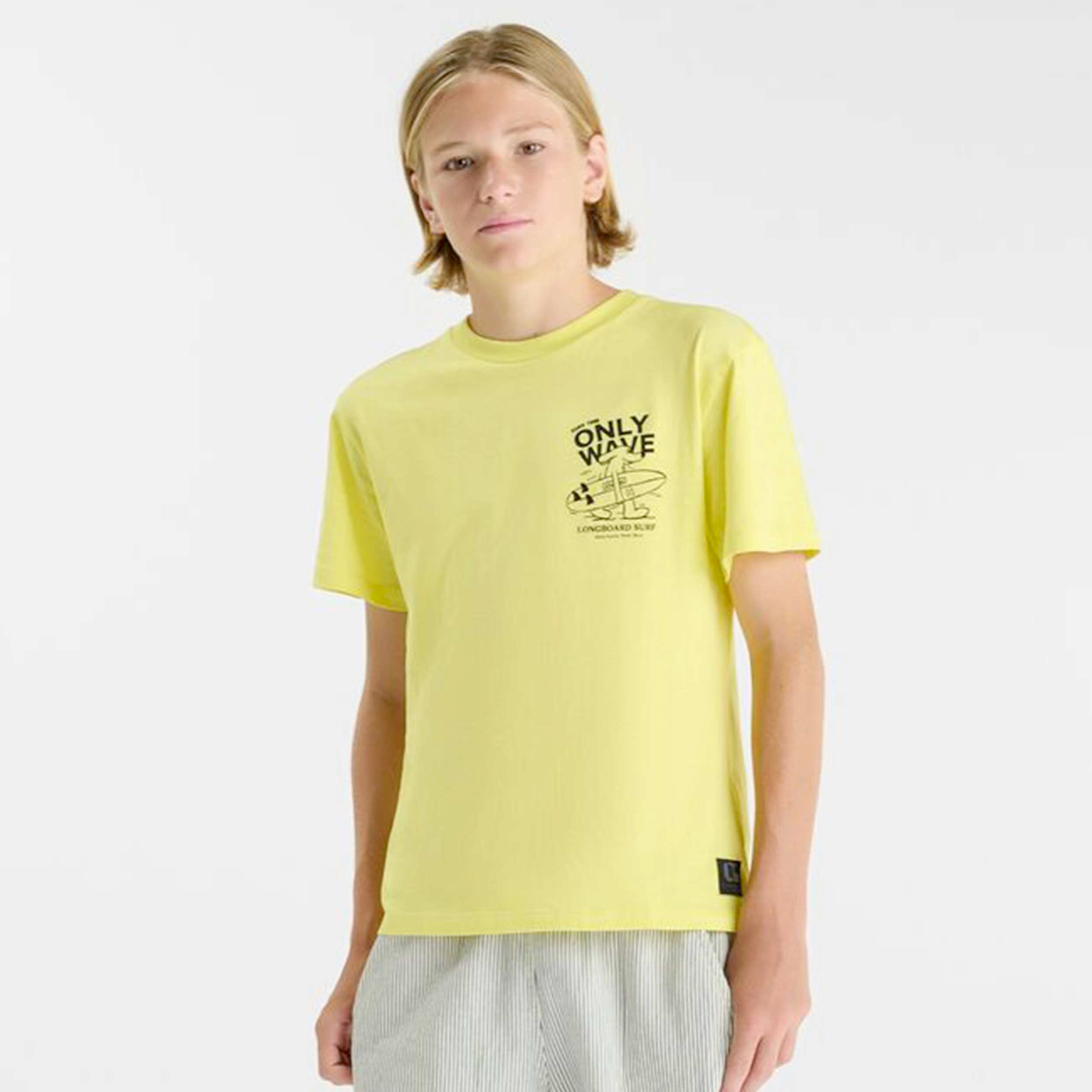 T-shirt Giallo Fluorescente Firmata LE TEMPS DES CERISES