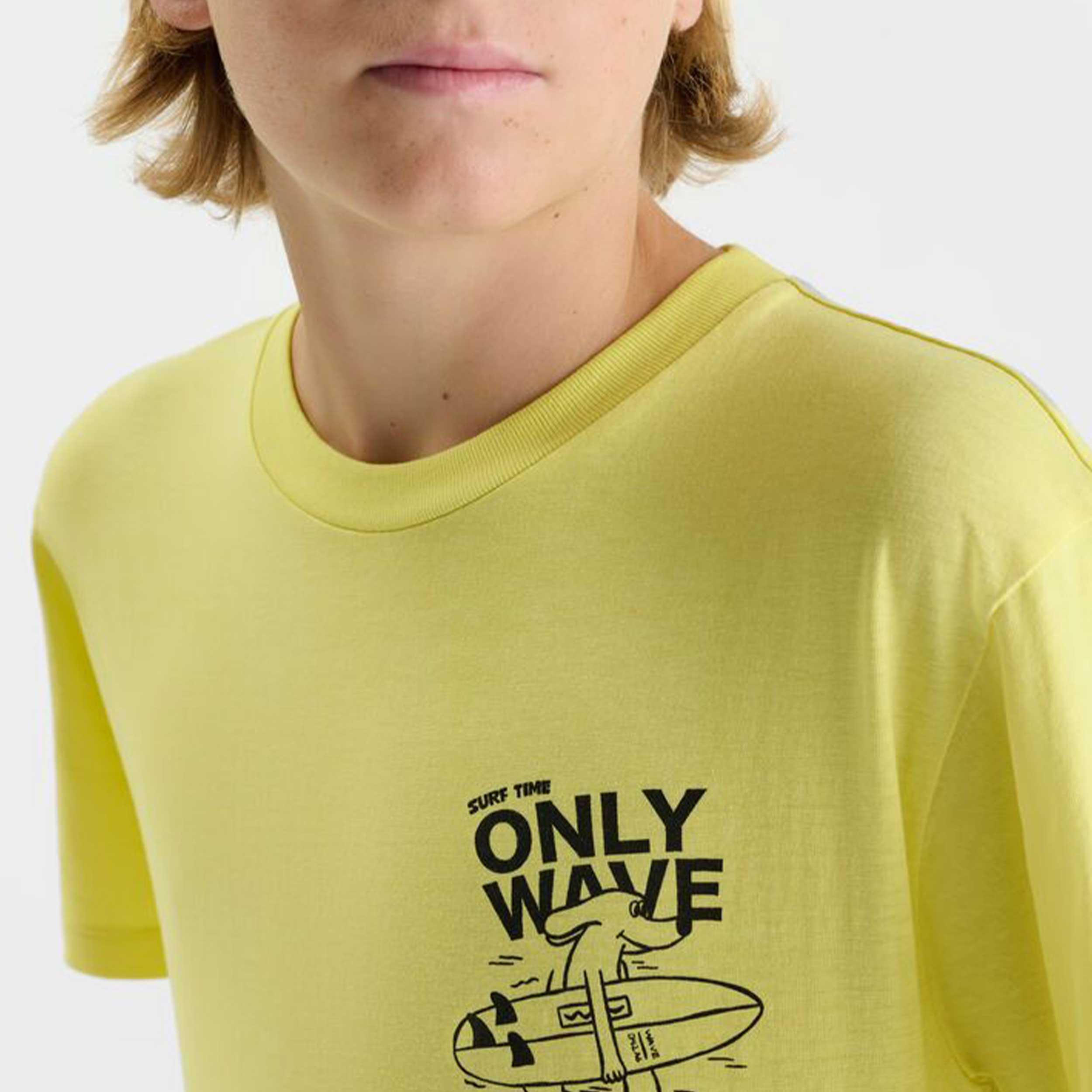 T-shirt Giallo Fluorescente Firmata LE TEMPS DES CERISES