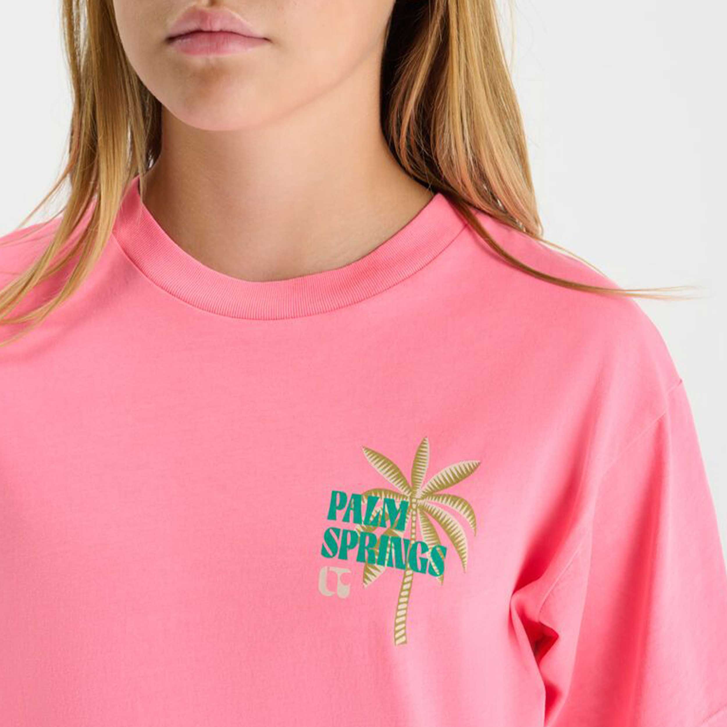 T-shirt Palmsgi Rosa Fluo Firmata LE TEMPS DES CERISES