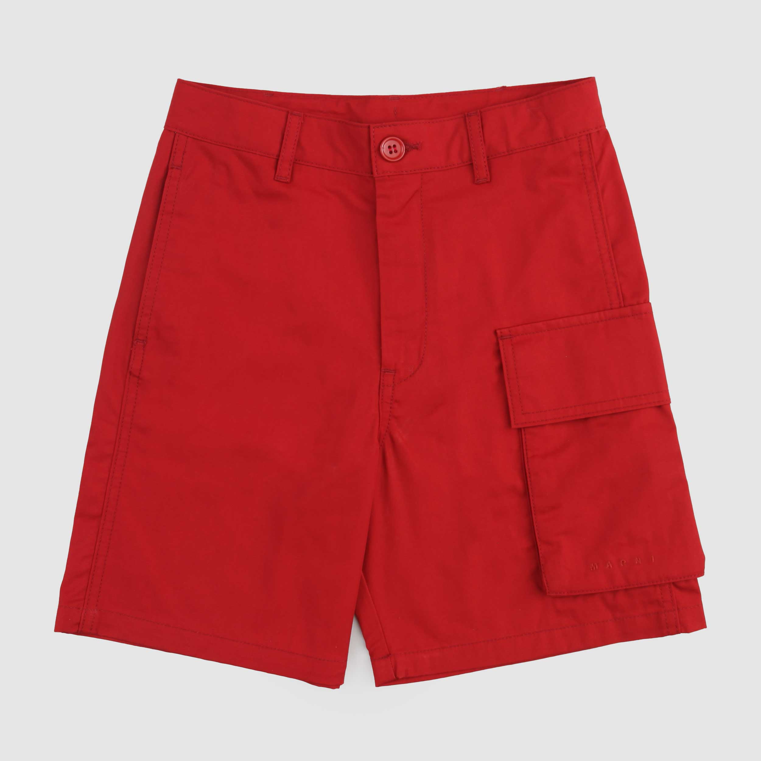 Red Bermuda Shorts with Drawstring Waist by MARNI