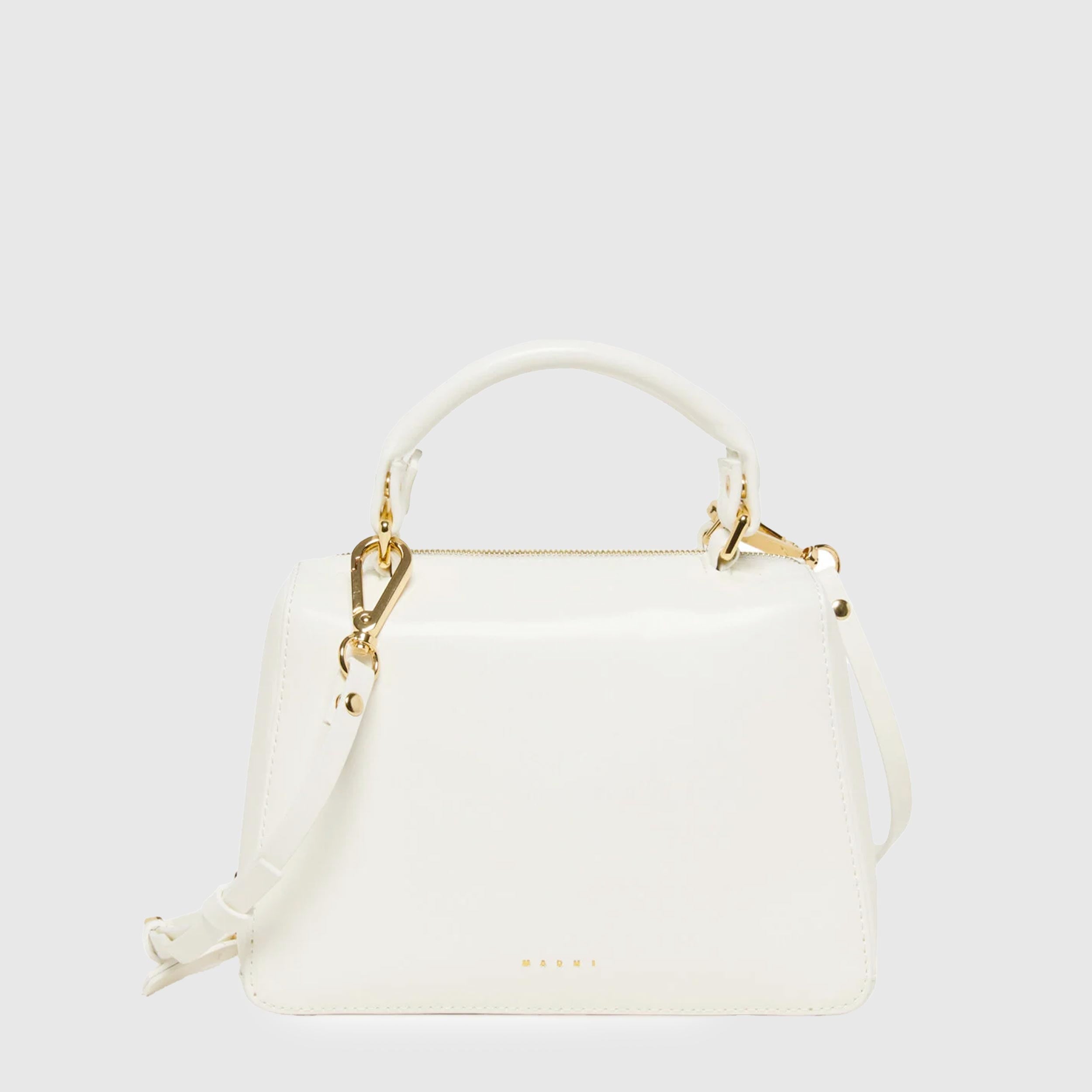 Borsa School Bag Bianca in Tessuto Spalmato Firmata MARNI