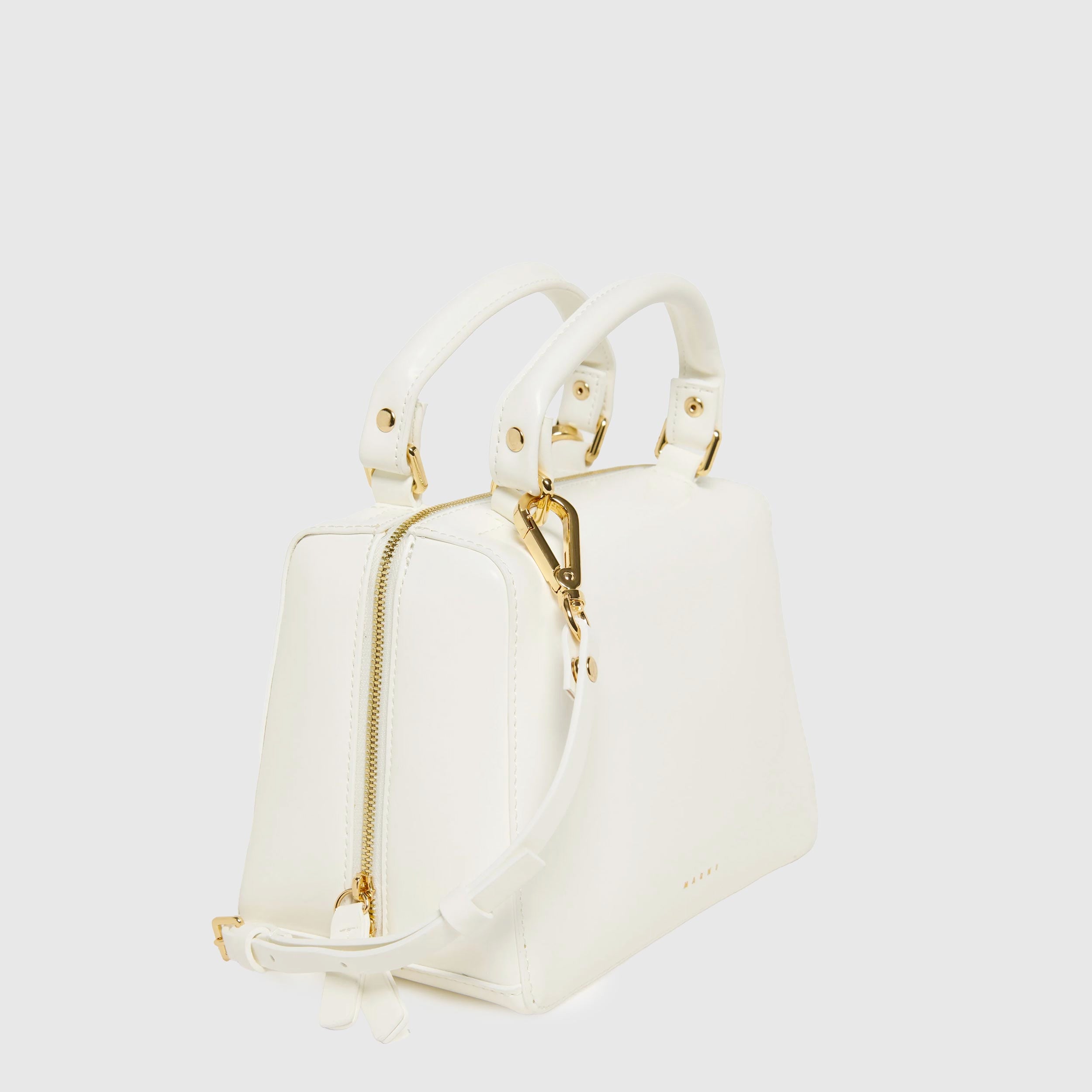 Borsa School Bag Bianca in Tessuto Spalmato Firmata MARNI