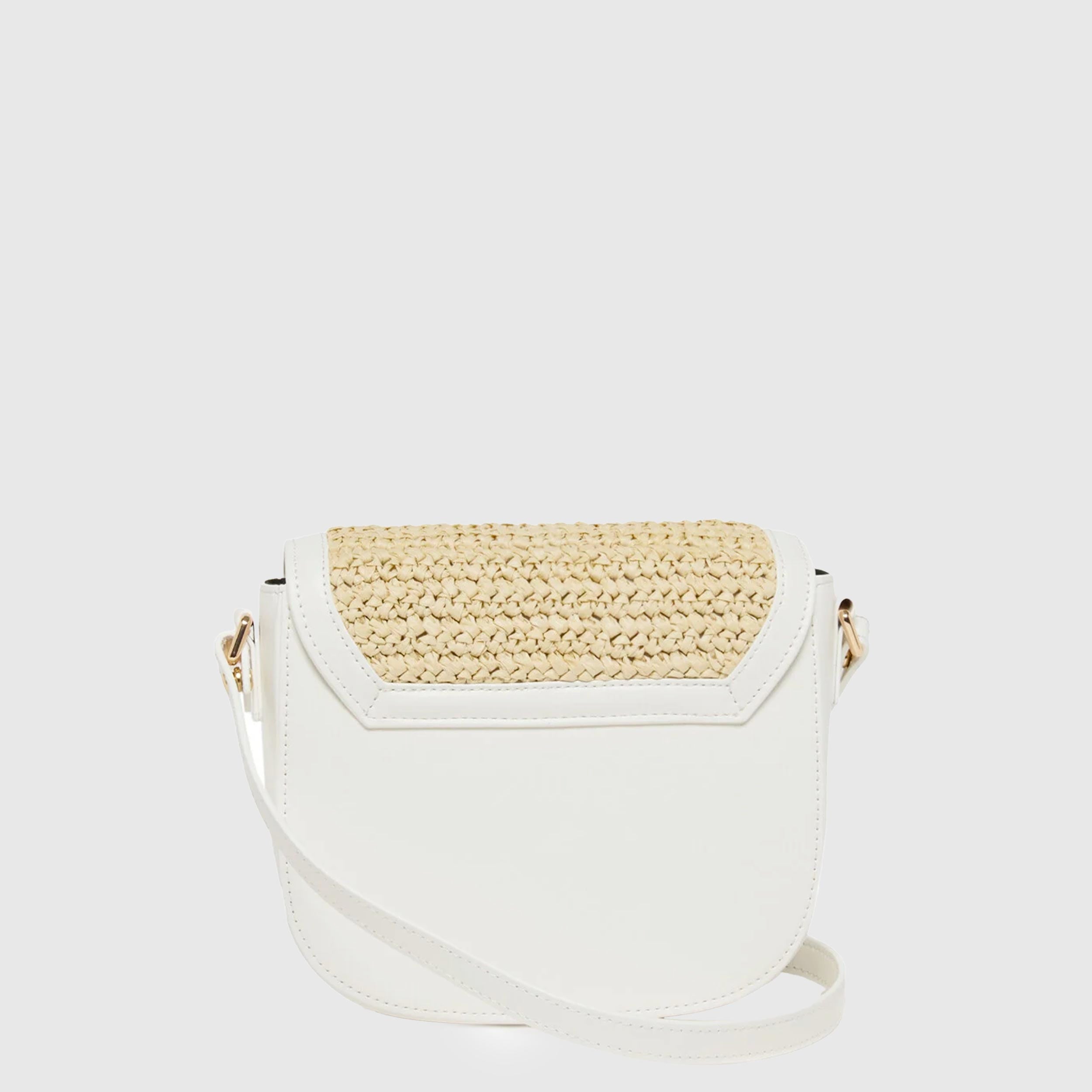 White and Beige Smile Shoulder Bag with Logo by MARNI