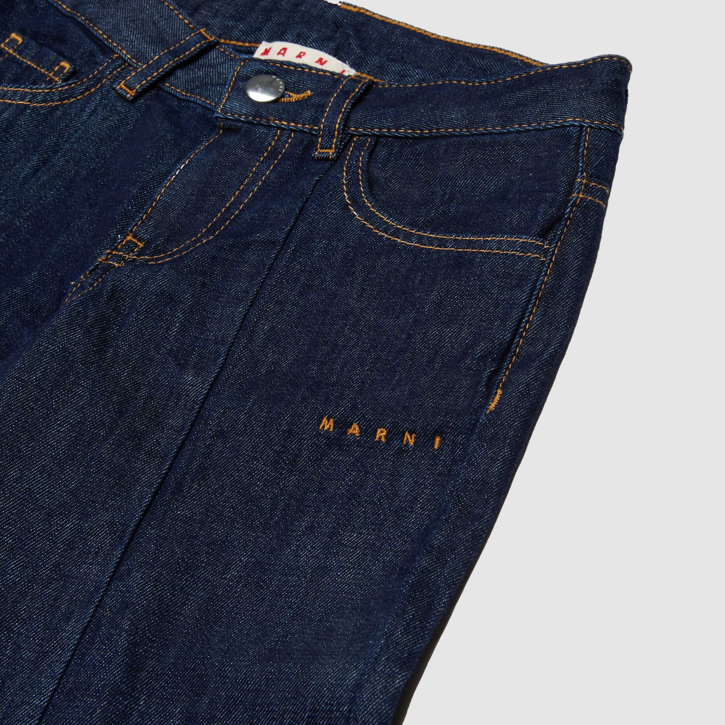 MARNI Dark Denim Jeans with Brown Stitching