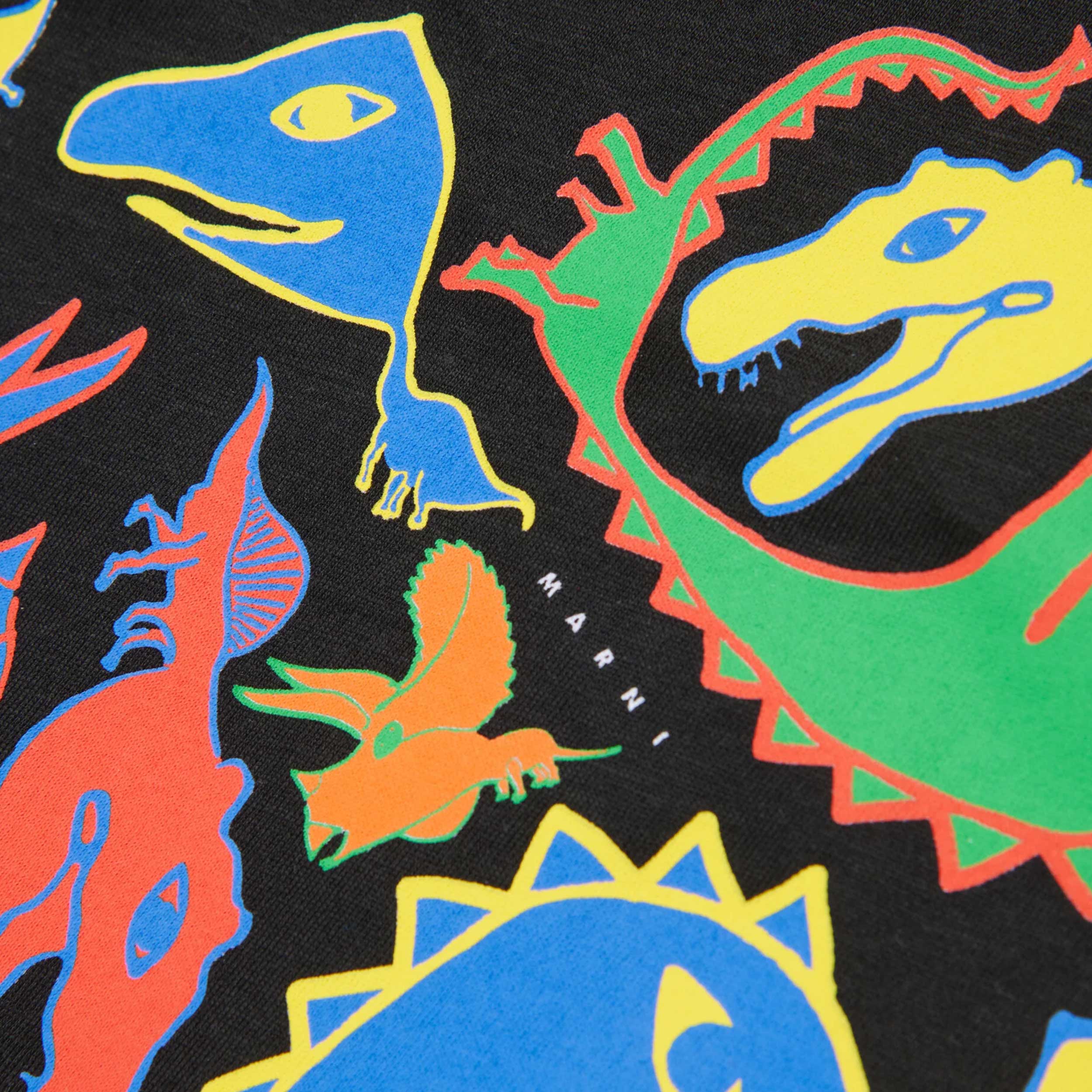 T-shirt Bianca con Stampa Dinosauri Firmata MARNI