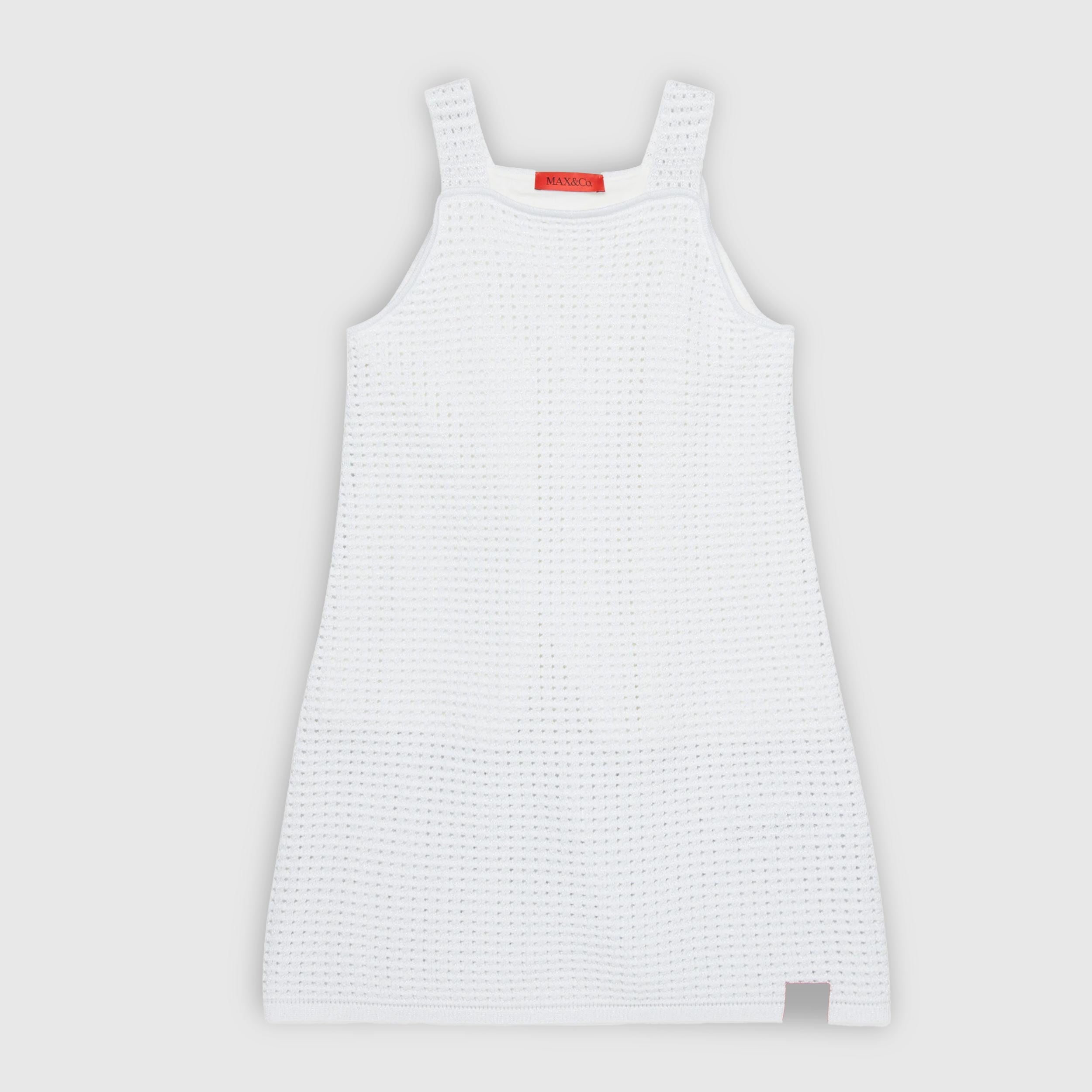 Abito Bianco in Maglia con Logo Firmato MAX AND CO