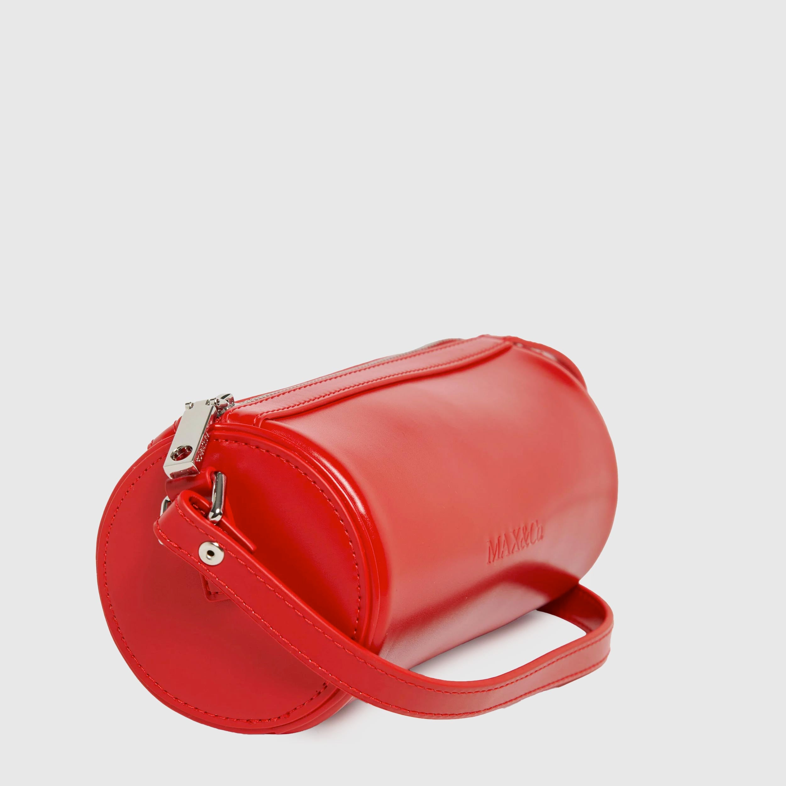Red Cylinder Bag in Coated Fabric by MAX AND CO