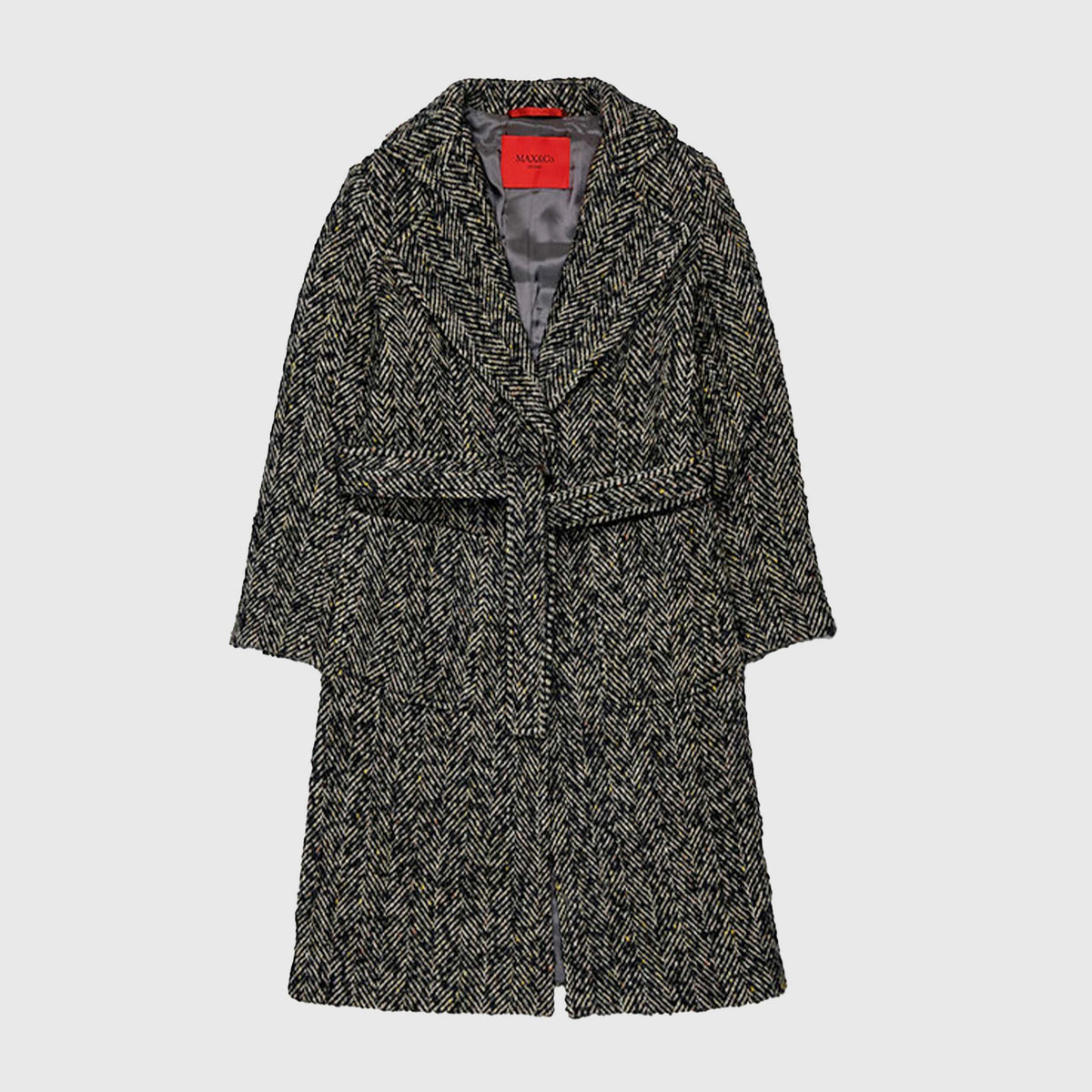 Long Black and Beige Coat for Girl by MAX AND CO