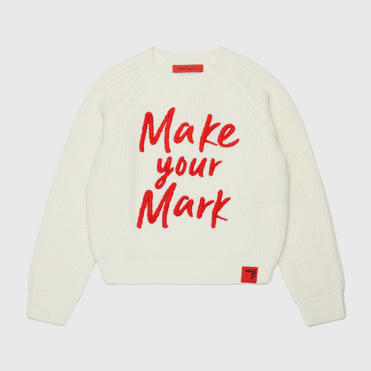 White Pullover with Embroidery Writing for Girl MAX AND CO