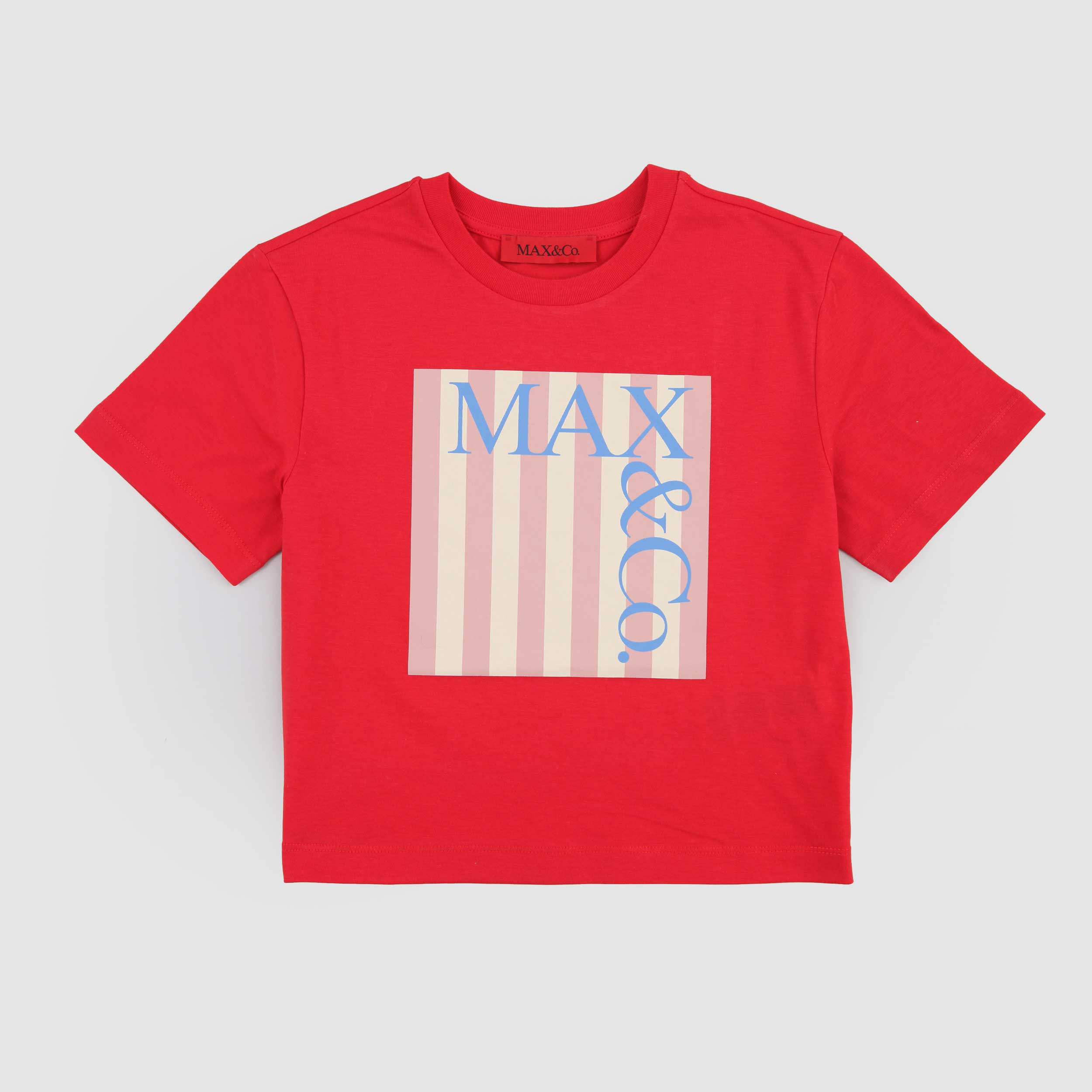 T-shirt Rossa con Stampa sul Davanti Firmata MAX AND CO