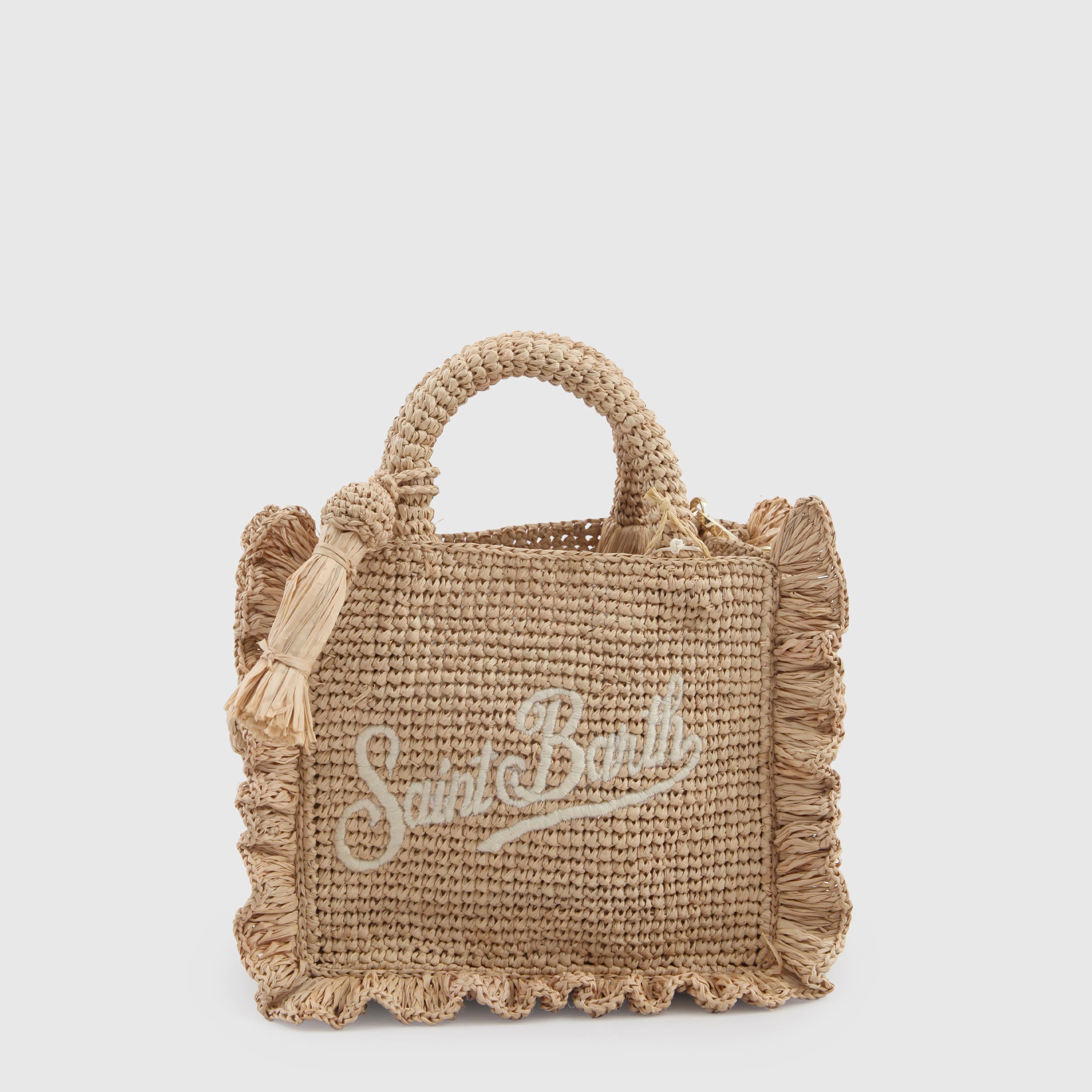 Borsa Beige in Raffia con Smerlo Firmata MC2 SAINT BARTH