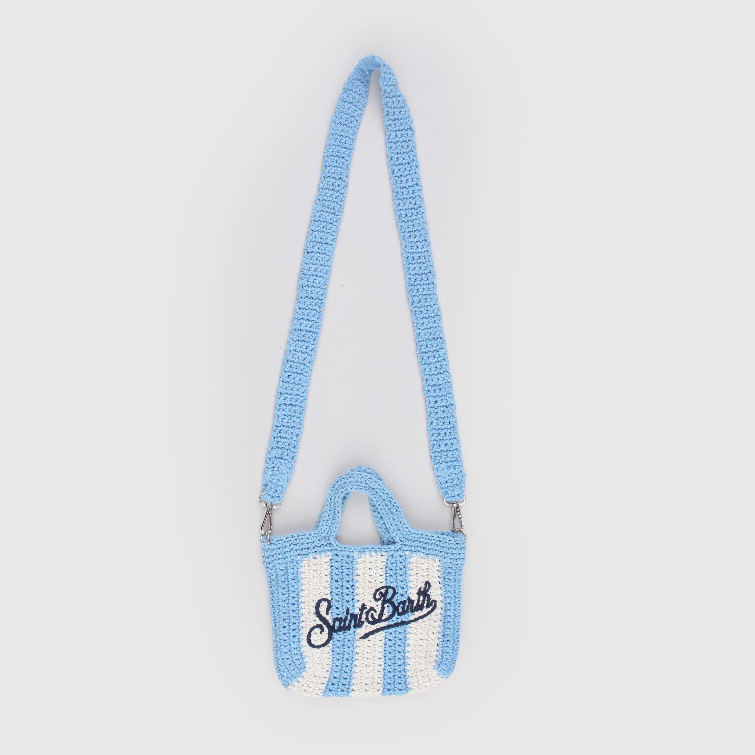 Borsa Bianca e Celeste Uncinetto Firmata MC2 SAINT BARTH