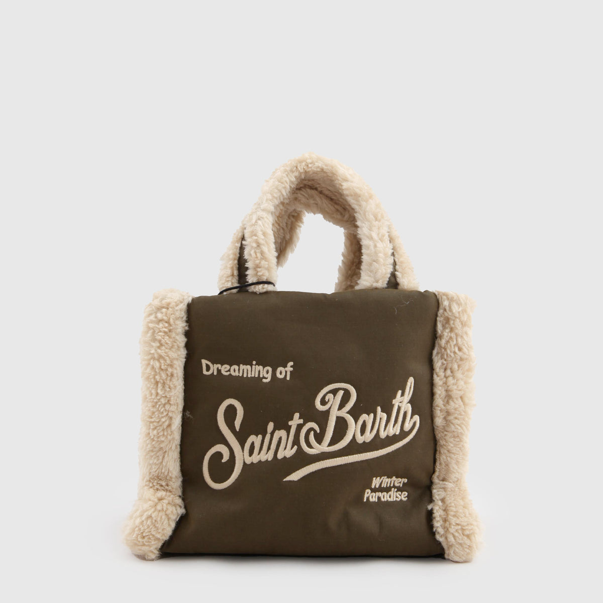 MC2 SAINT BARTH Mini Vanity Soft Fur Green Bag for Girls