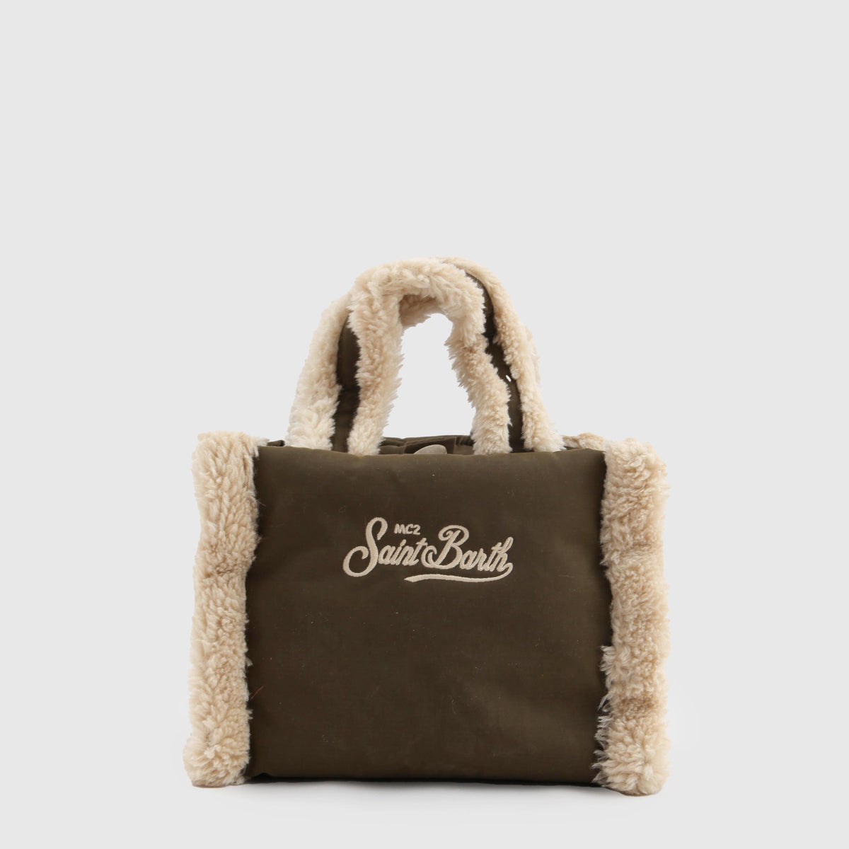MC2 SAINT BARTH Mini Vanity Soft Fur Green Bag for Girls