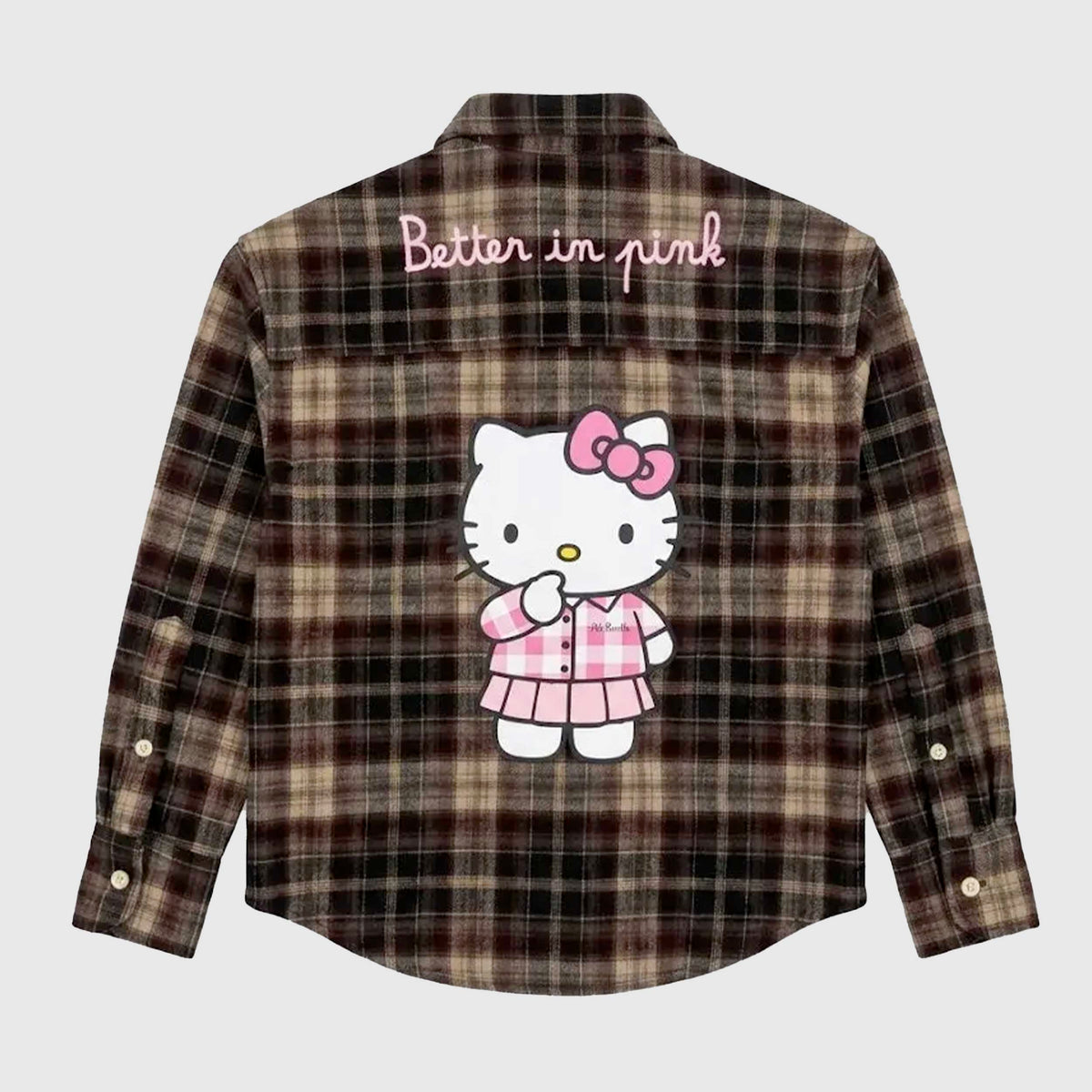 Camicia a Quadri con Stampa Hello Kitty per Bambina MC2 SAINT BARTH