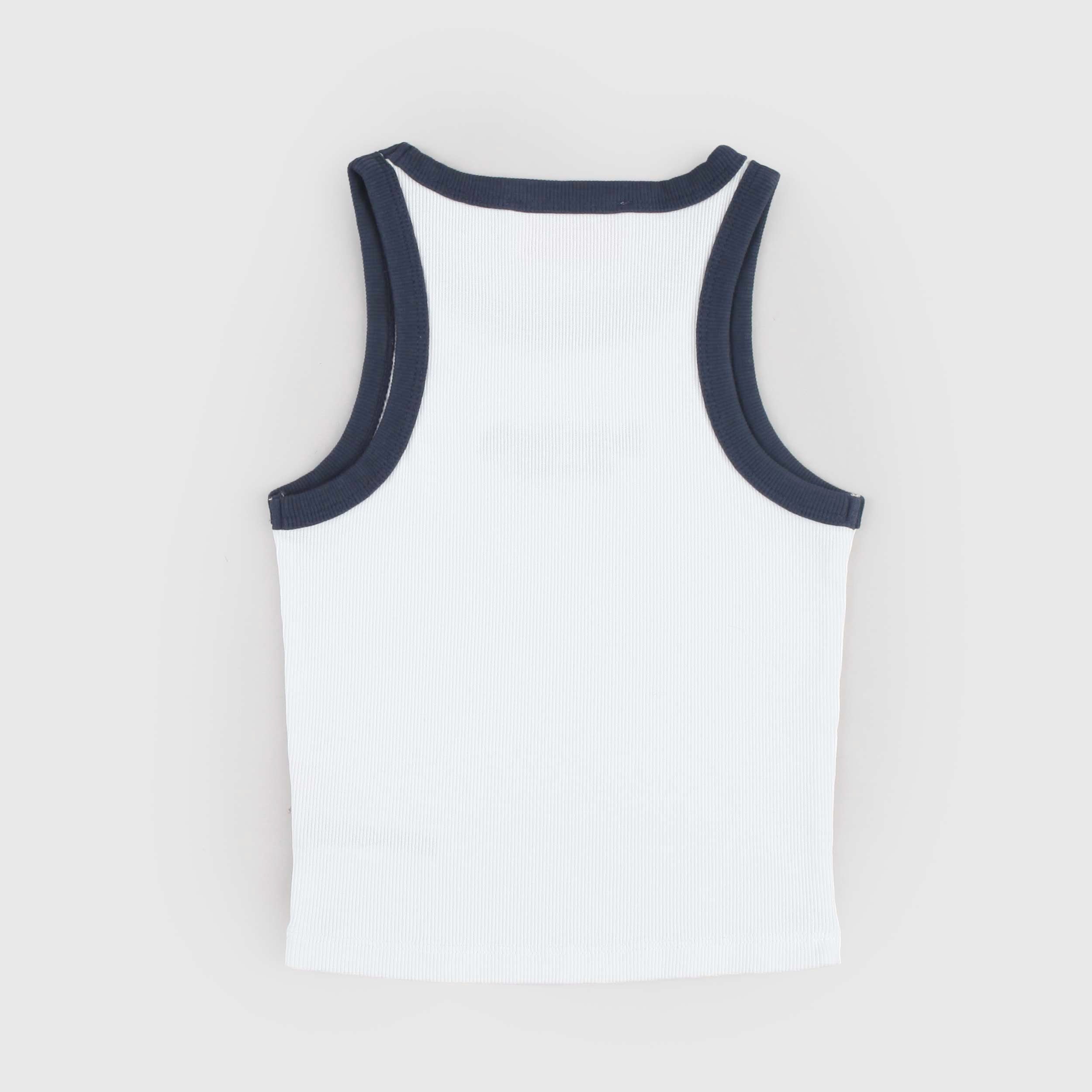 Canottiera Bianca Smanicata e Bordata Firmata MC2 SAINT BARTH