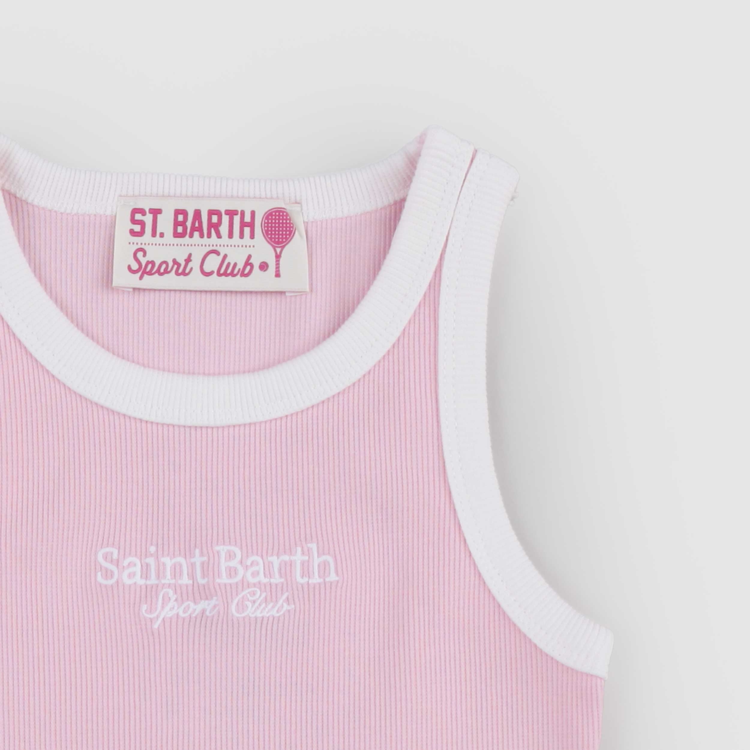 TOP Pink Sleeveless Branded MC2 SAINT BARTH