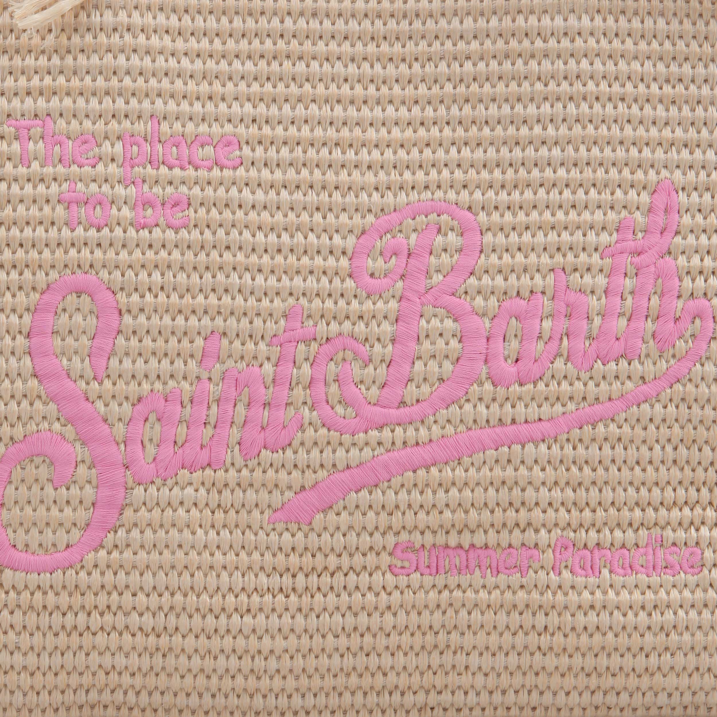 MC2 SAINT BARTH Colette Raffia Bag with Signature Print