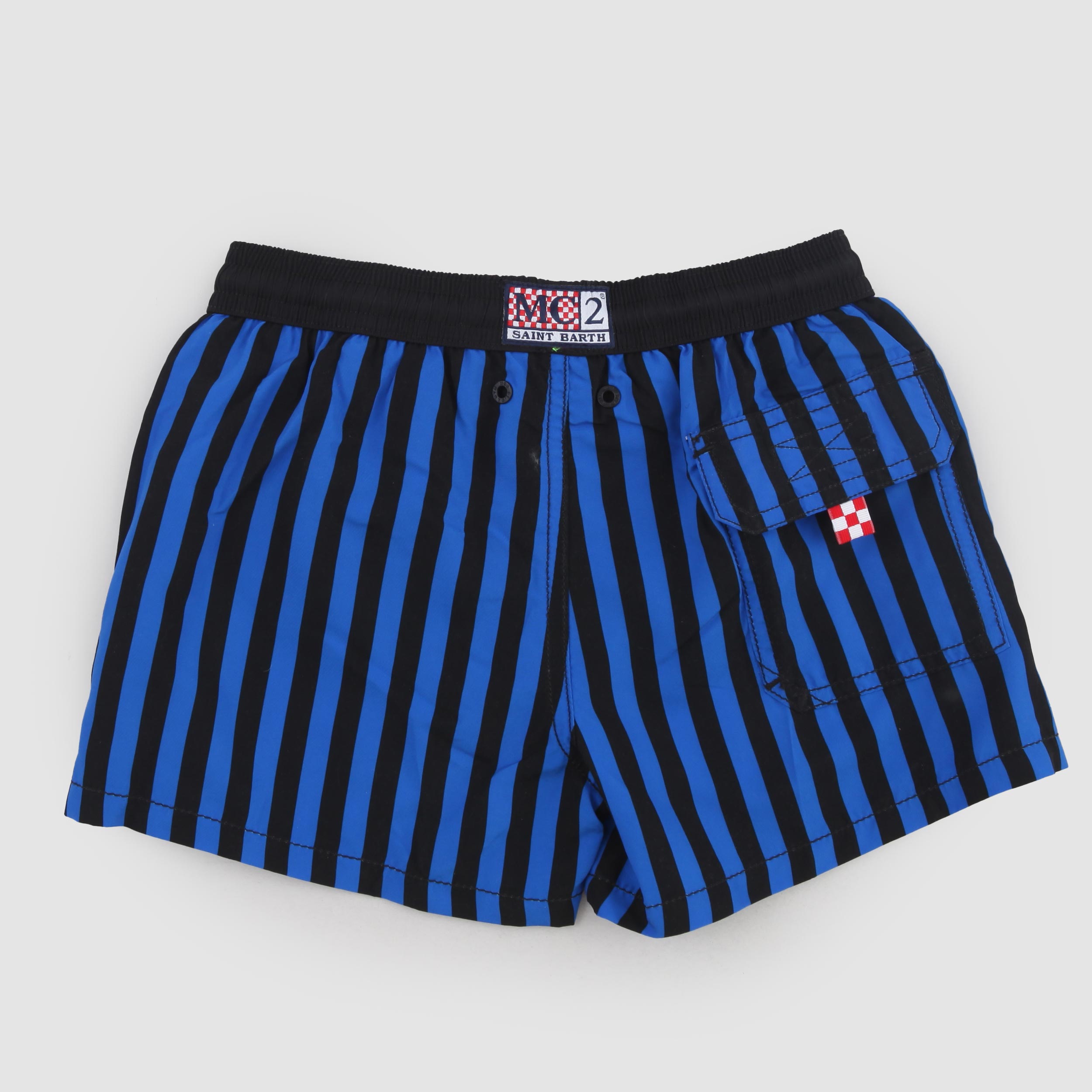 Black and Blue Striped Swimsuit By MC2 SAINT BARTH