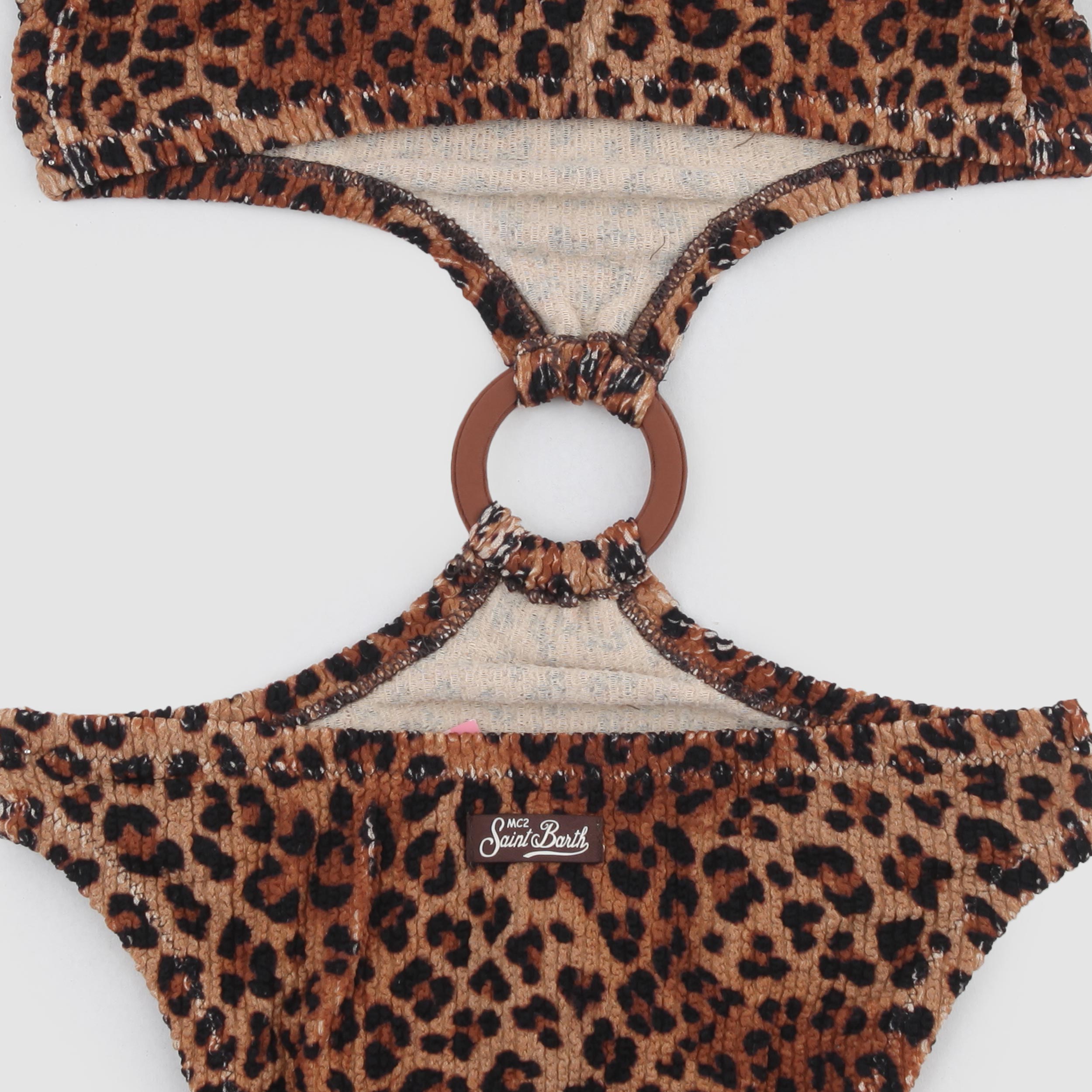 MC2 SAINT BARTH Brown Leopard Print One-Piece Swimsuit