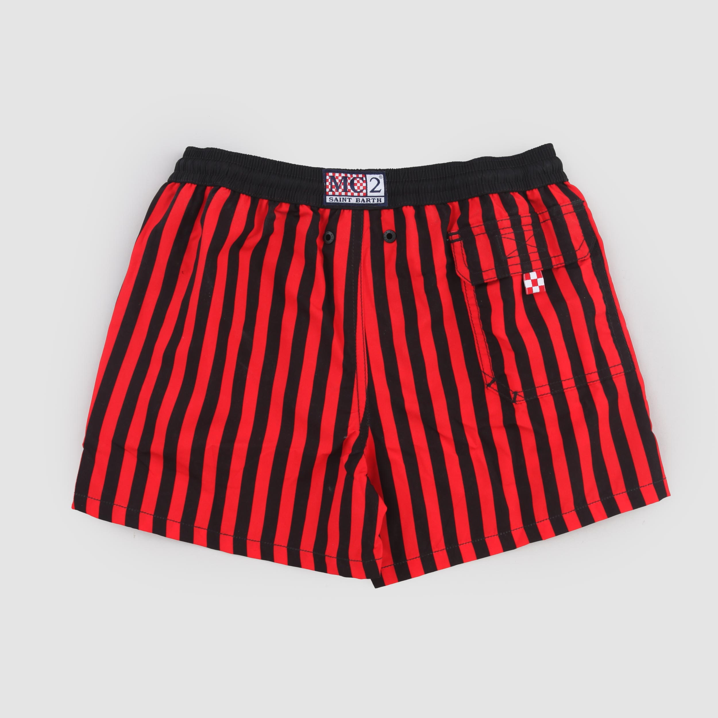 Black and Red Striped Swimsuit By MC2 SAINT BARTH