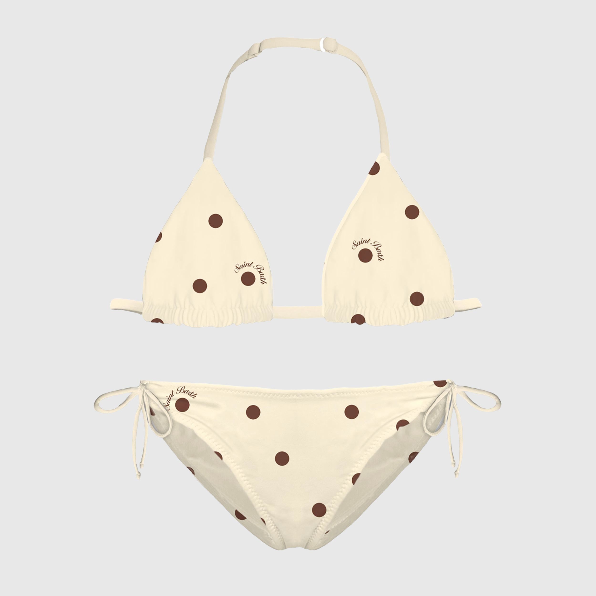 Costume Bikini Beige con Pois Firmato MC2 SAINT BARTH
