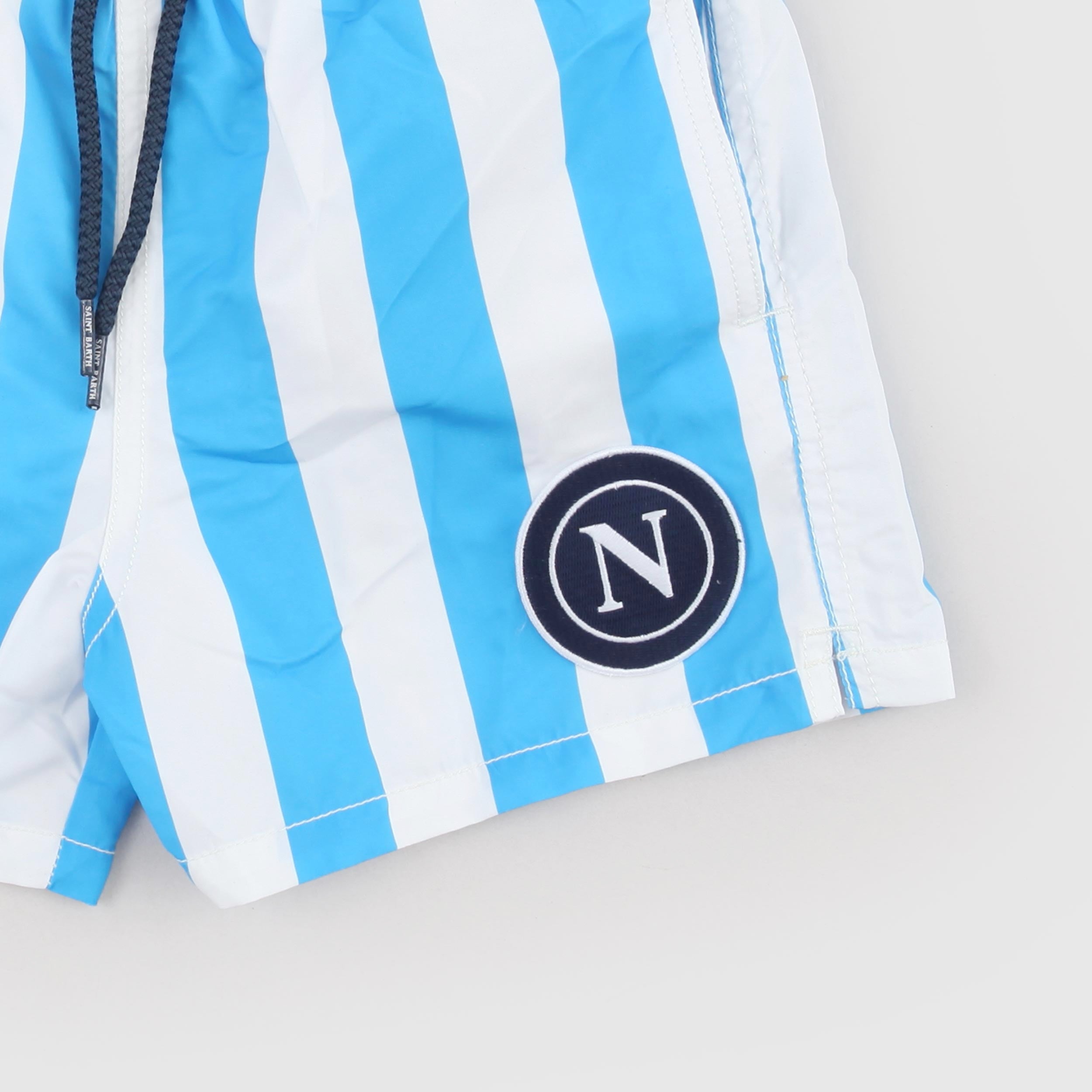 Two-Tone Swimsuit with Napoli Logo by MC2 SAINT BARTH