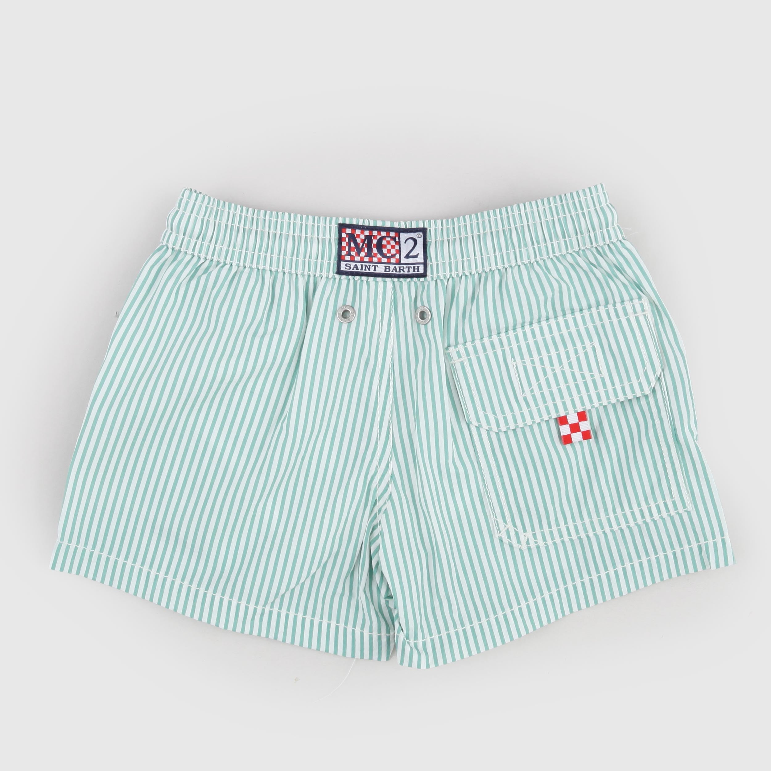 Costumino Verde e Bianco Firmato MC2 SAINT BARTH