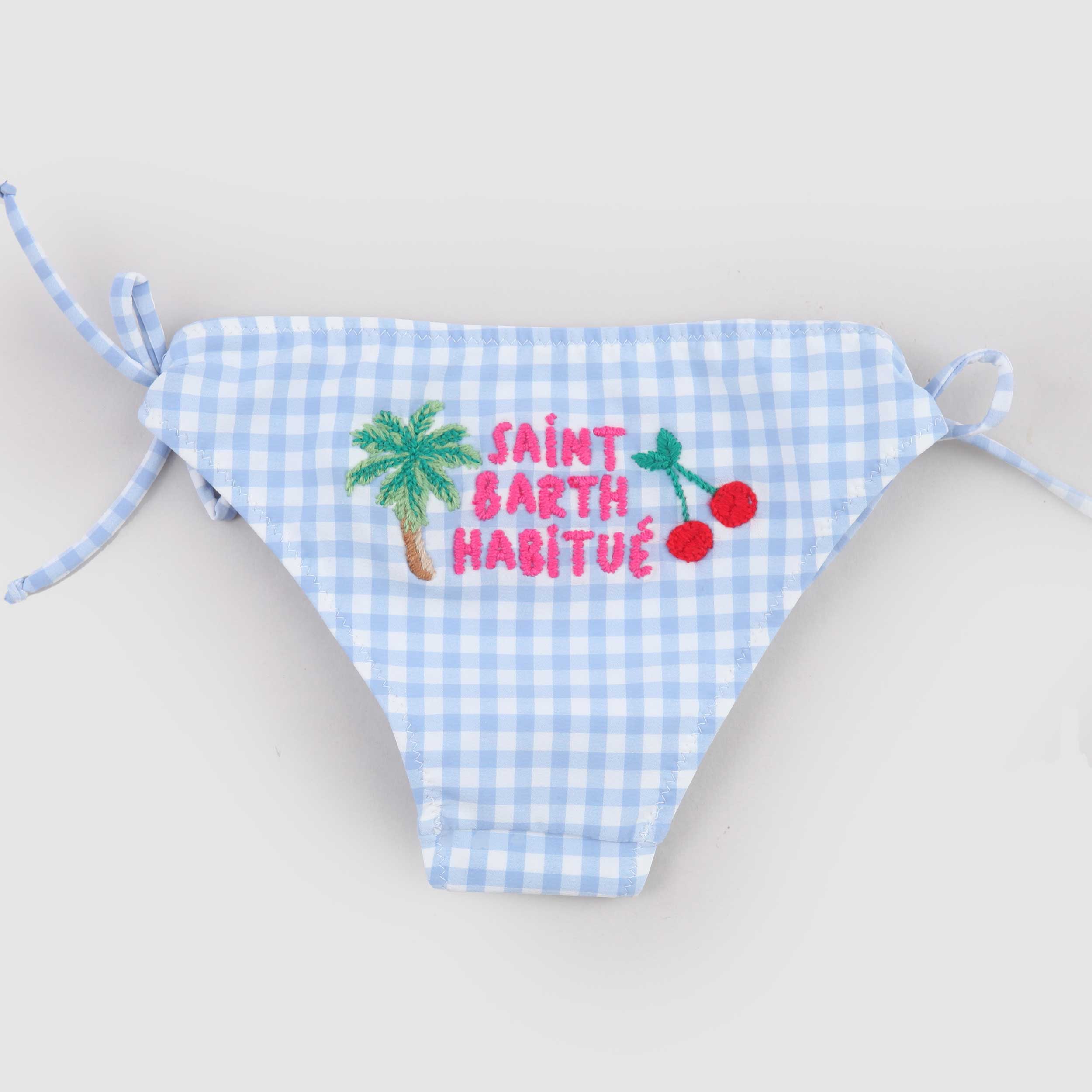 Slip Celeste e Bianco a Quadri Firmato MC2 SAINT BARTH